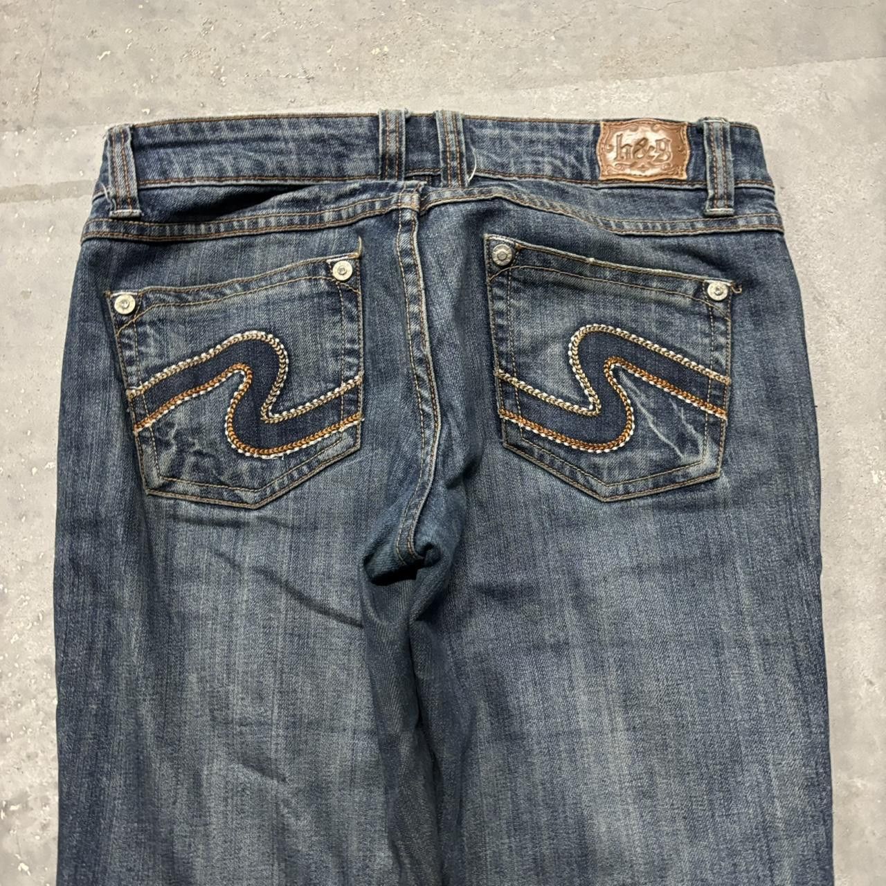 Japanese Brand × Vintage Crazy Vintage Y2K/2000s Grunge Dark Wash Bootcut Denim Jeans! Size US 29 - 7 Thumbnail