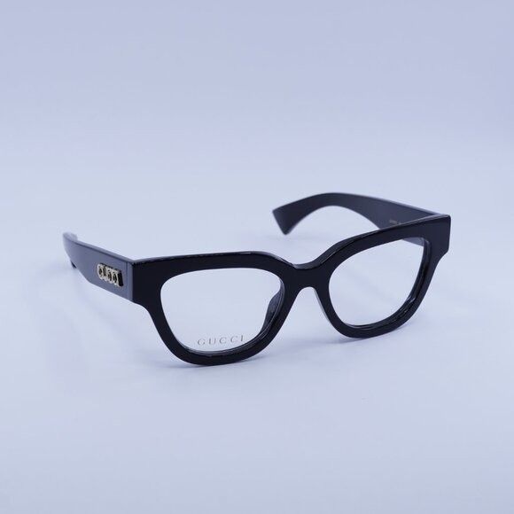Gucci Gucci GG1837O 001 Eyeglasses Shiny Black 51mm Cat Eye Frame Size ONE SIZE - 4 Thumbnail