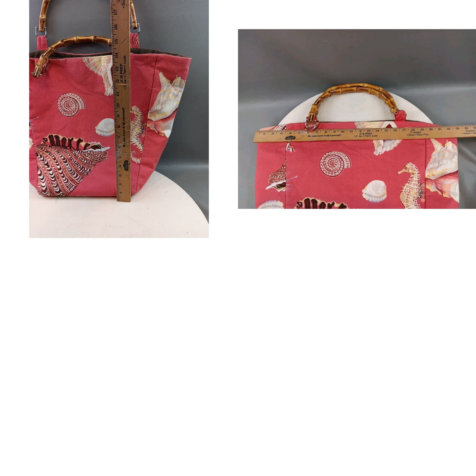 Vintage VINTAGE Atlanta Crabbie Tote Bag Canvas Dual Bamboo Handles Red Sea Figure Graphics GUC Size ONE SIZE - 10 Thumbnail
