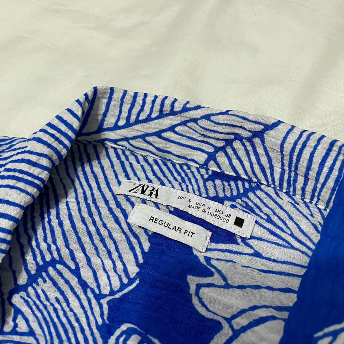Zara Blue Zara Camp Collar Shirt Size US S / EU 44-46 / 1 - 6 Thumbnail
