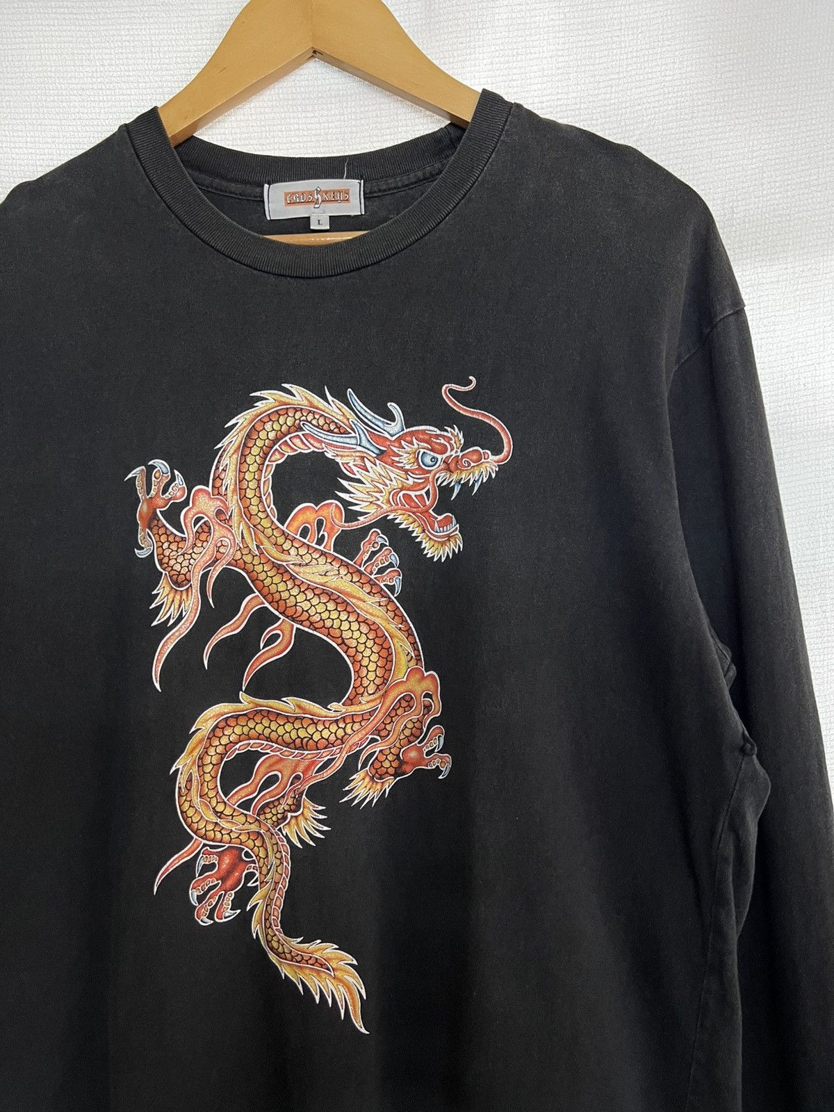 Vintage 🔥HOT DROPS🔥Vintage 90s Y2K JNCO Style Dragon Flames T- Shirt Size US L / EU 52-54 / 3 - 4 Thumbnail