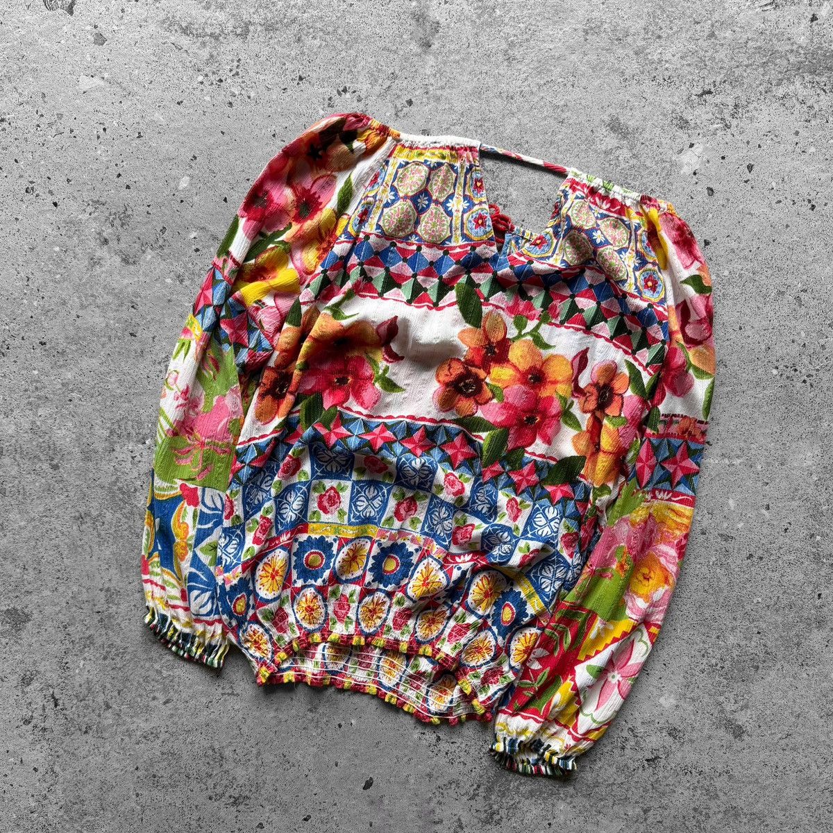 Desigual Desigual Womens Floral Long Sleeve Blouse Top Bohemian Size XL / US 12-14 / IT 48-50 - 7 Thumbnail