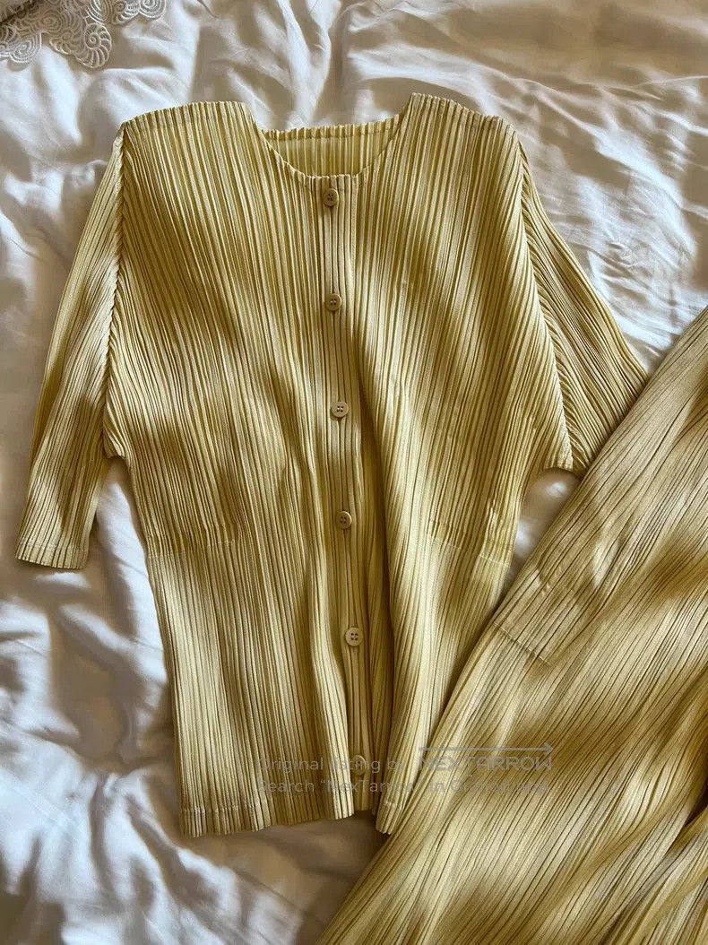 Issey Miyake Issey Miyake Cream Yellow Trousers Size 25" / US 0 / IT 36 - 3 Thumbnail