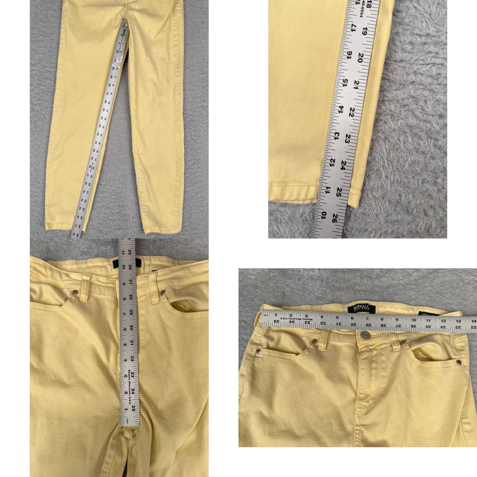 Buffalo David Bitton Buffalo Jeans Women's 4 Yellow Denim High Rise Ankle Skinny Size 27" / US 4 / IT 40 - 8 Thumbnail