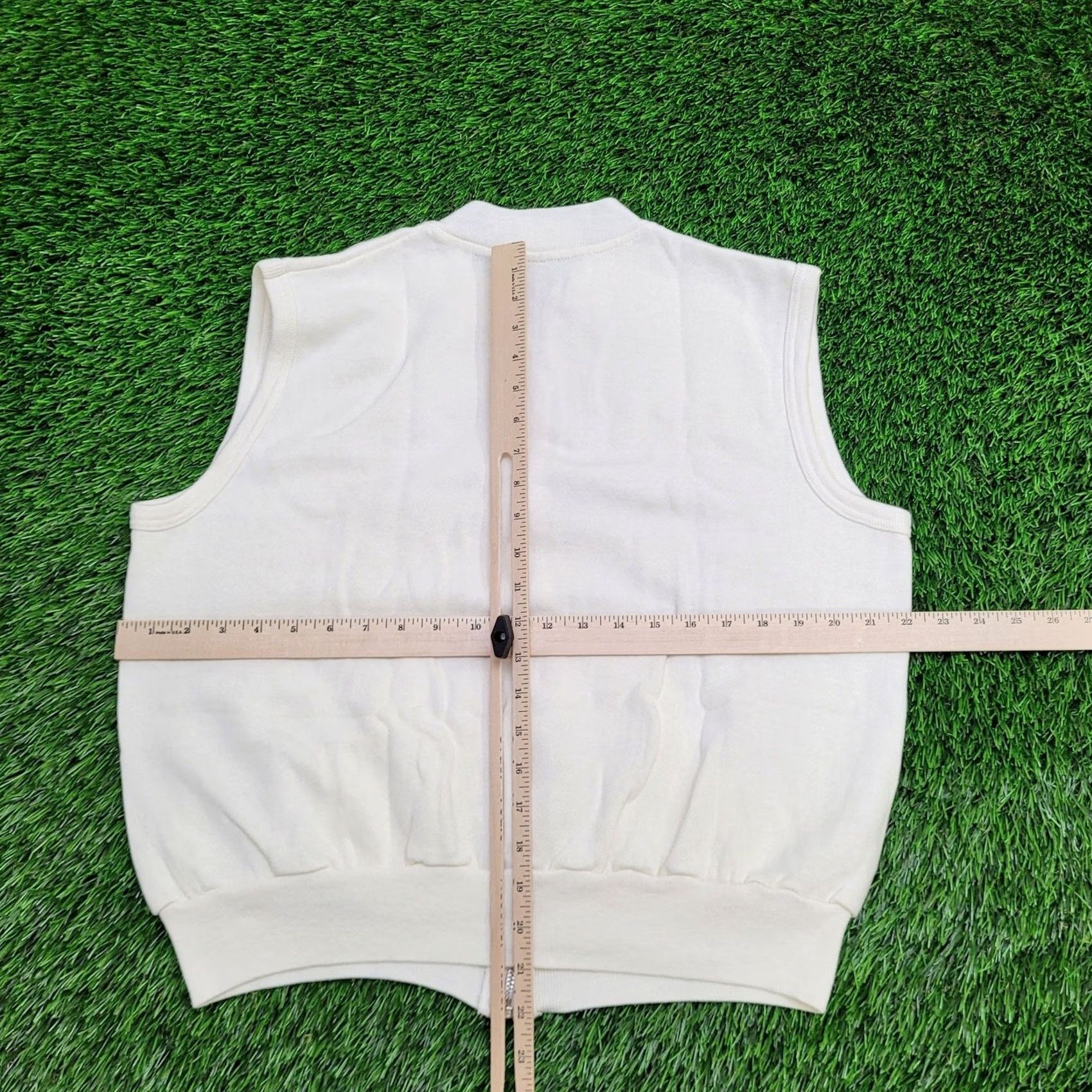 Vintage Vintage 80s Sportswear Fleece Vest Women XL 22x21 Boxy White Vest/Outerwear Size 3XL / US 20-22 - 3 Thumbnail