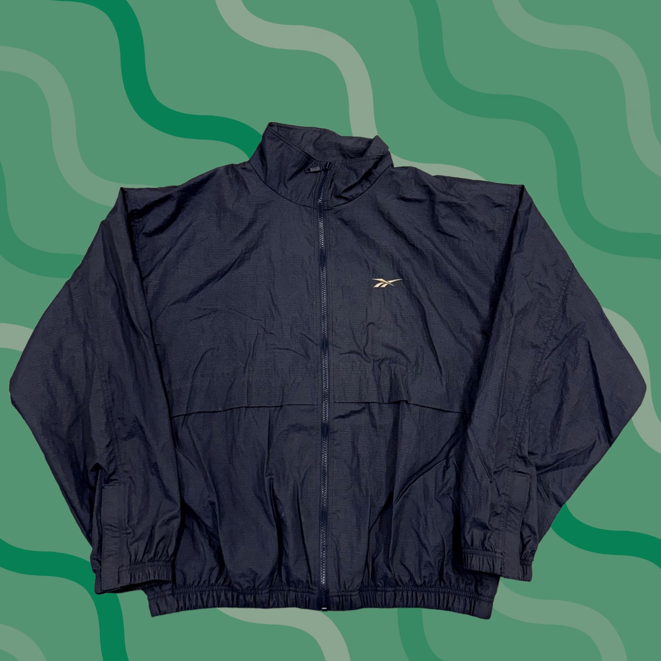 Reebok Reebok Jacket Windbreaker Mens Large Navy Blue Full Zip Lightweight Embroidered Size US L / EU 52-54 / 3 - 1 Thumbnail