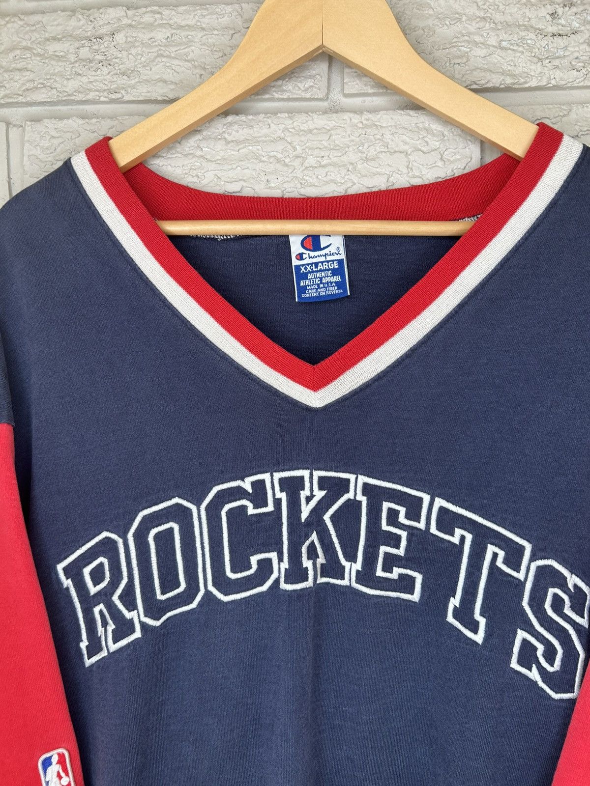 Champion Vintage 90s Champion Houston Rockets NBA Shooting Shirt Size US XXL / EU 58 / 5 - 4 Thumbnail