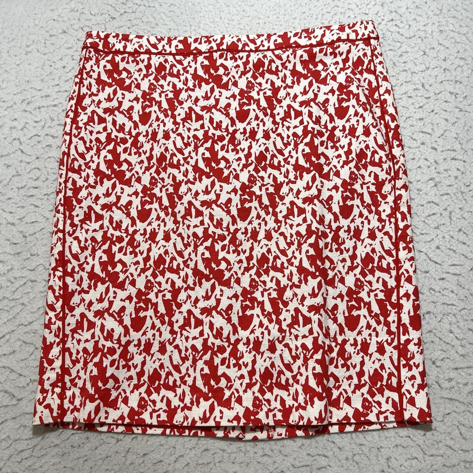 Nordstrom Halogen Pencil Skirt Lined Red Abstract Pattern Career Size 32" / US 10 / IT 46 - 1 Thumbnail