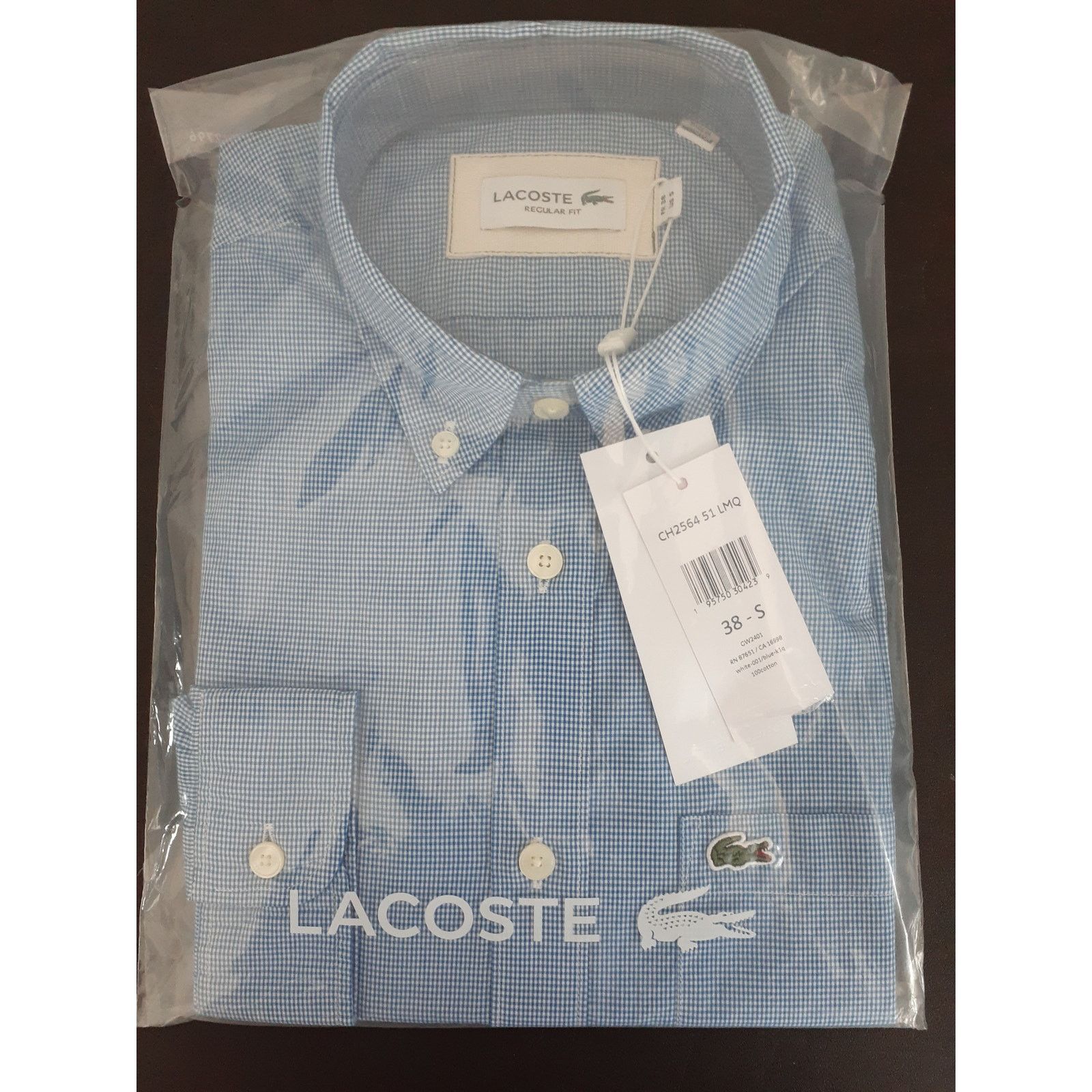 Lacoste Lacoste Men's Long Sleeve Checked Gingham Shirt Size 38-S Size US S / EU 44-46 / 1 - 2 Thumbnail