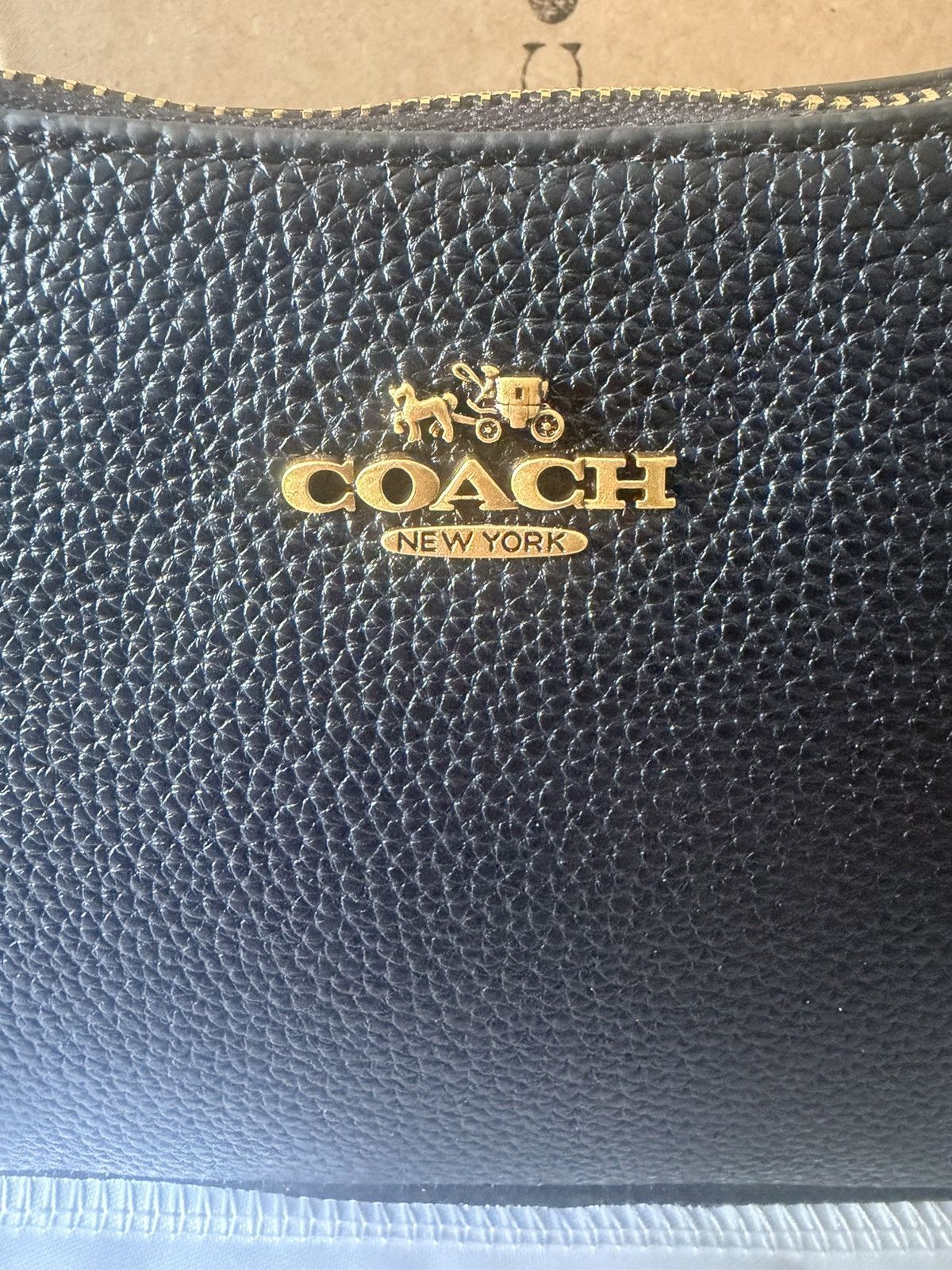 Coach Black Pebbled Leather Shoulder Bag Size ONE SIZE - 3 Thumbnail