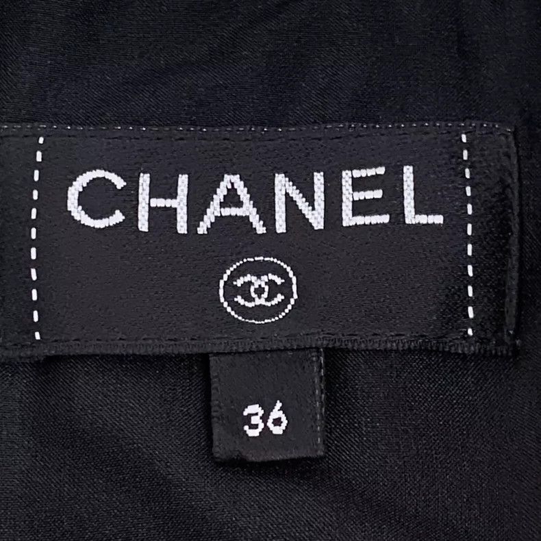 Chanel Chanel Black logo silk straight long skirt Size 24" / US 00 / IT 34 - 6 Thumbnail