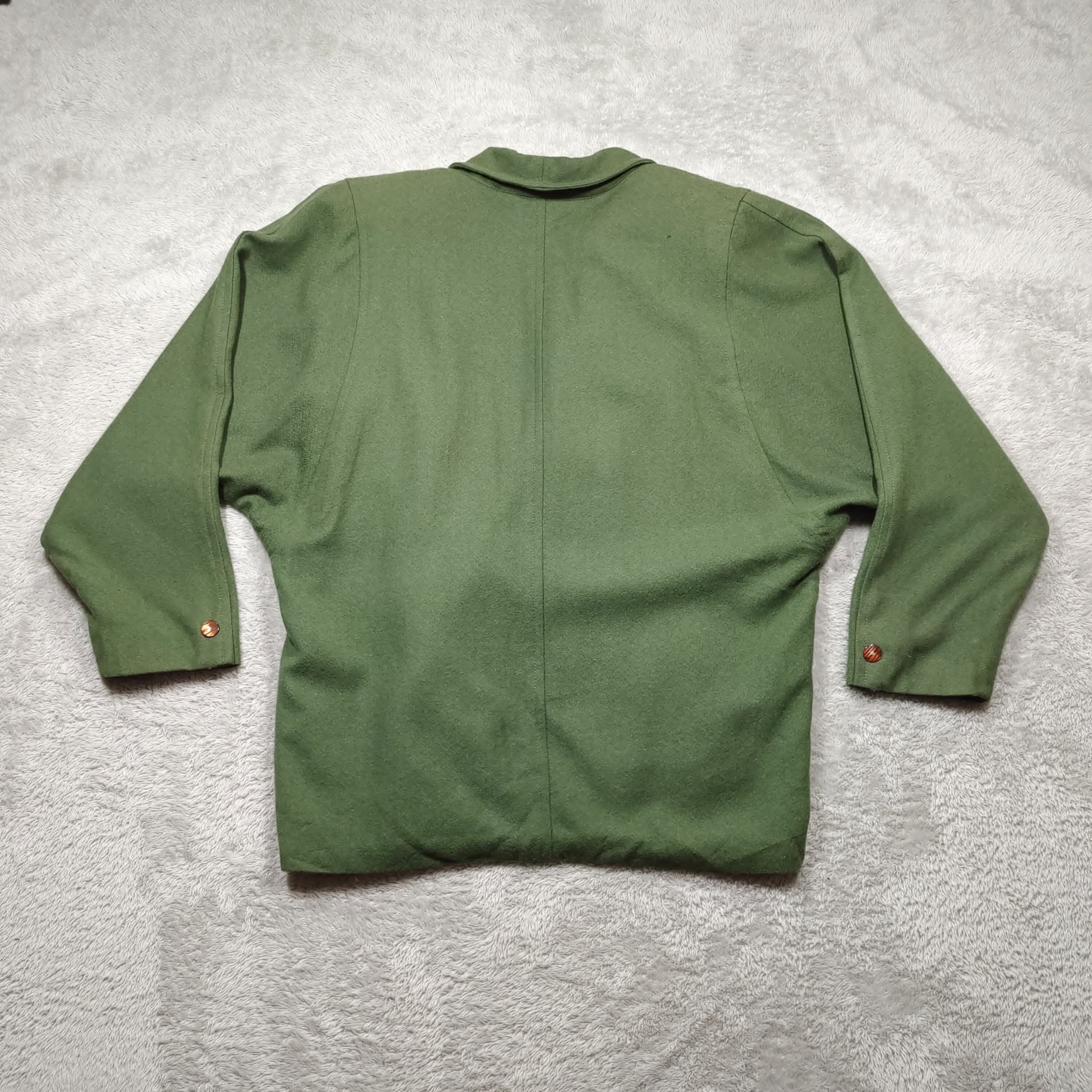 Givenchy × Vintage VINTAGE ACTIVE SPORTS DE GIVENCHY GREEN WOOL BLAZER Size L / US 10 / IT 46 - 2 Thumbnail