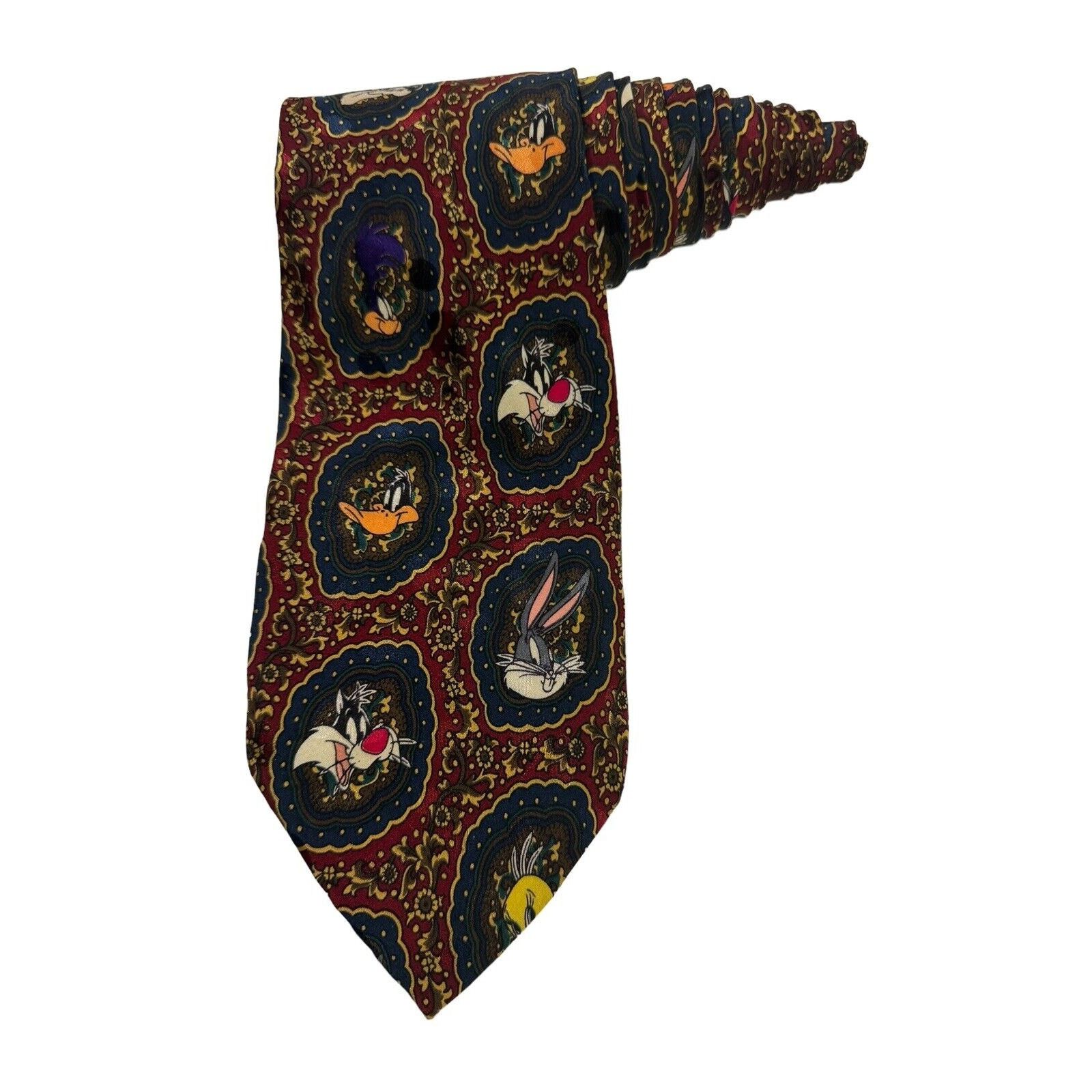 Vintage Looney Tunes Mania Portraits Bugs Bunny Daffy Necktie Size ONE SIZE - 1 Thumbnail