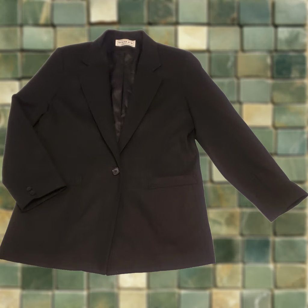 Vintage VINTAGE Dumas Black Wool Blazer Jacket Size 6 Business Career Womens Made in USA Size M / US 6-8 / IT 42-44 - 1 Thumbnail