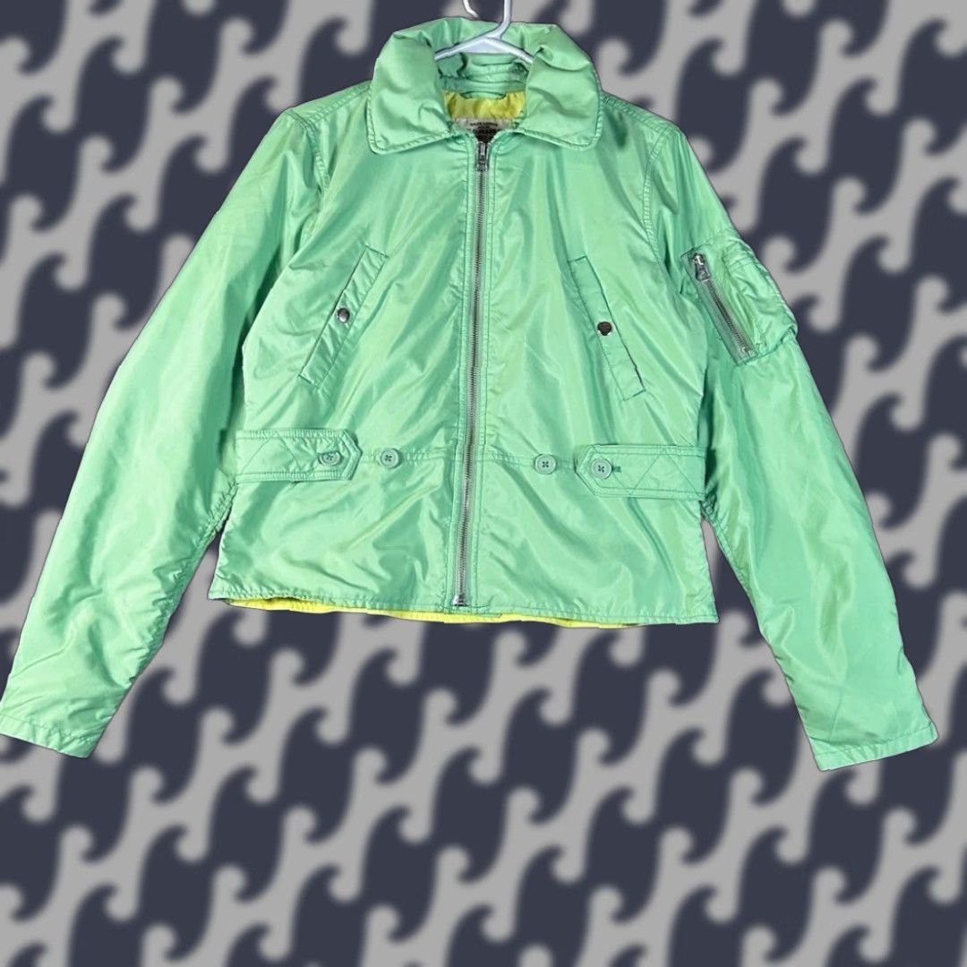 Ralph Lauren Ralph Lauren Polo Jeans Co Green Full Zip Bomber Jacket Womens M size Green Logo Zipper Pocket Lined Casual Modern Short Length Fall Spring Size 32" / US 10 / IT 46 - 1 Thumbnail