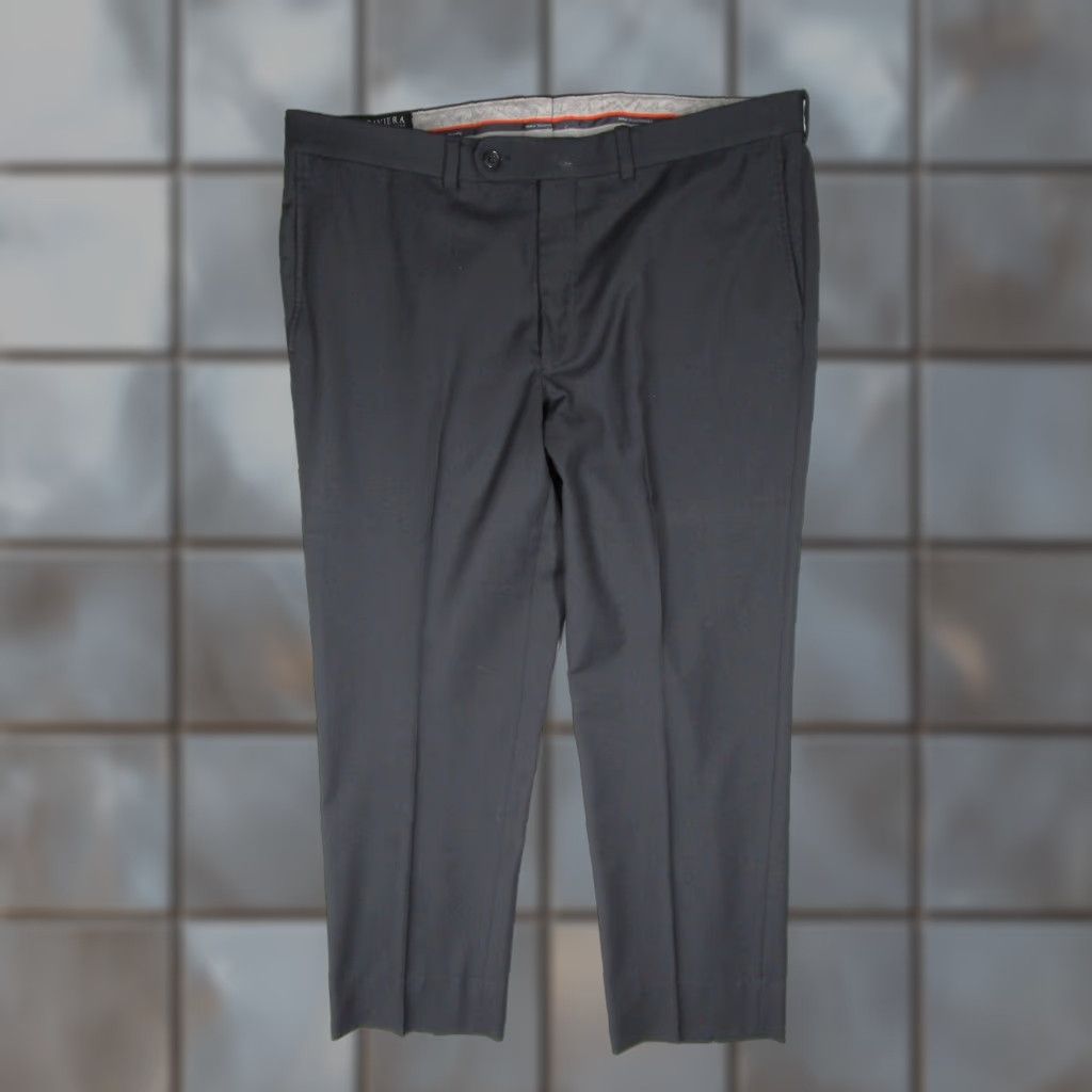 Jack Victor Riviera Jack Victor Pants Mens Blue 38 Regular Traveler Wool Blend Work 38x28 Size US 38 / EU 54 - 1 Thumbnail