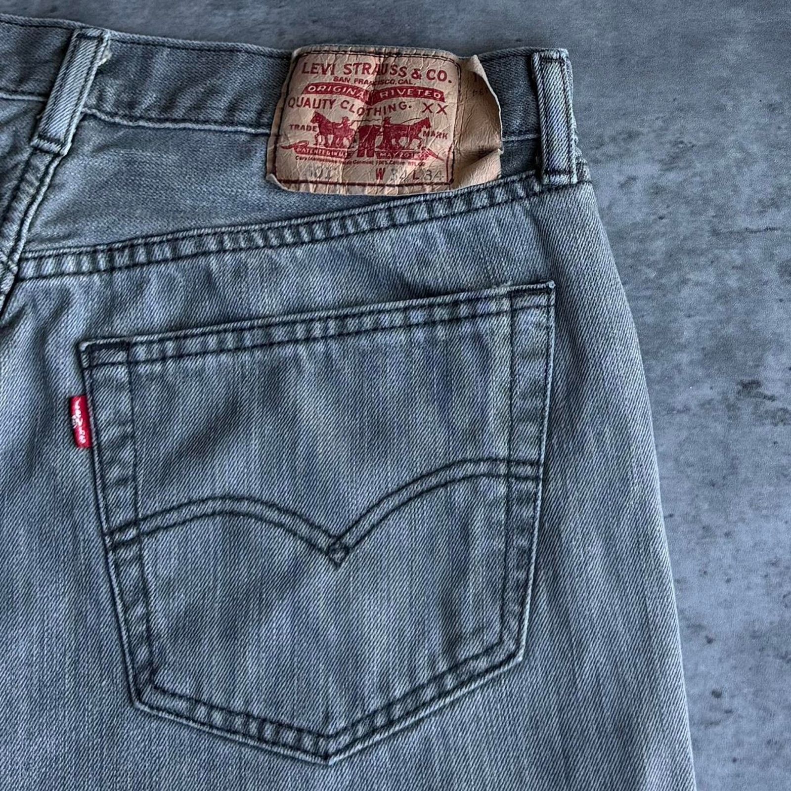 Levi's × Levi's Vintage Clothing × Vintage Vintage Y2K Levi’s 501 Faded Grey Grunge Opium Denim Jeans Size US 32 / EU 48 - 3 Thumbnail