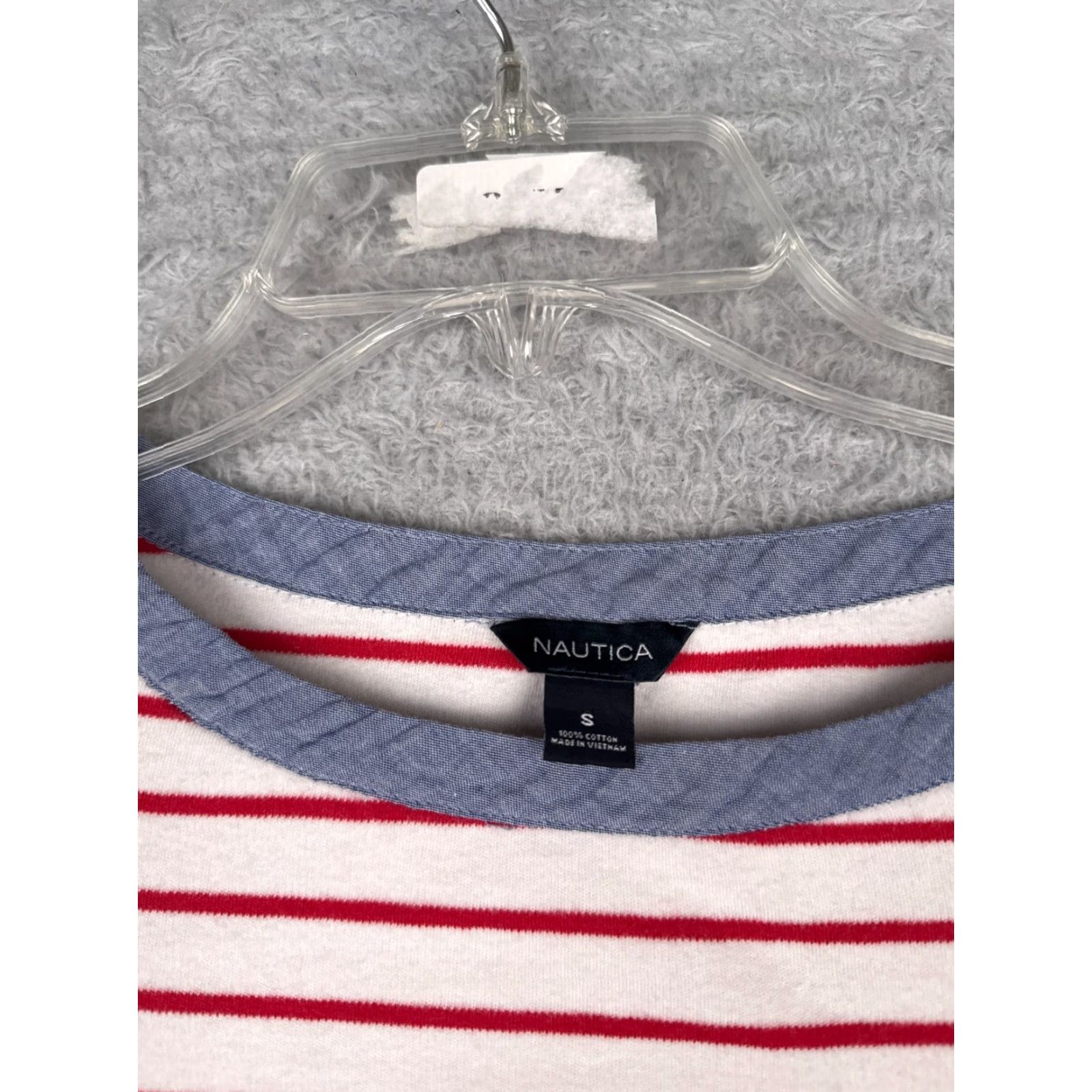 Nautica VINTAGE Nautica Shirt Women S Red Striped 3/4 Sleeve Round Neck 100% Cotton Size S / US 4 / IT 40 - 7 Thumbnail