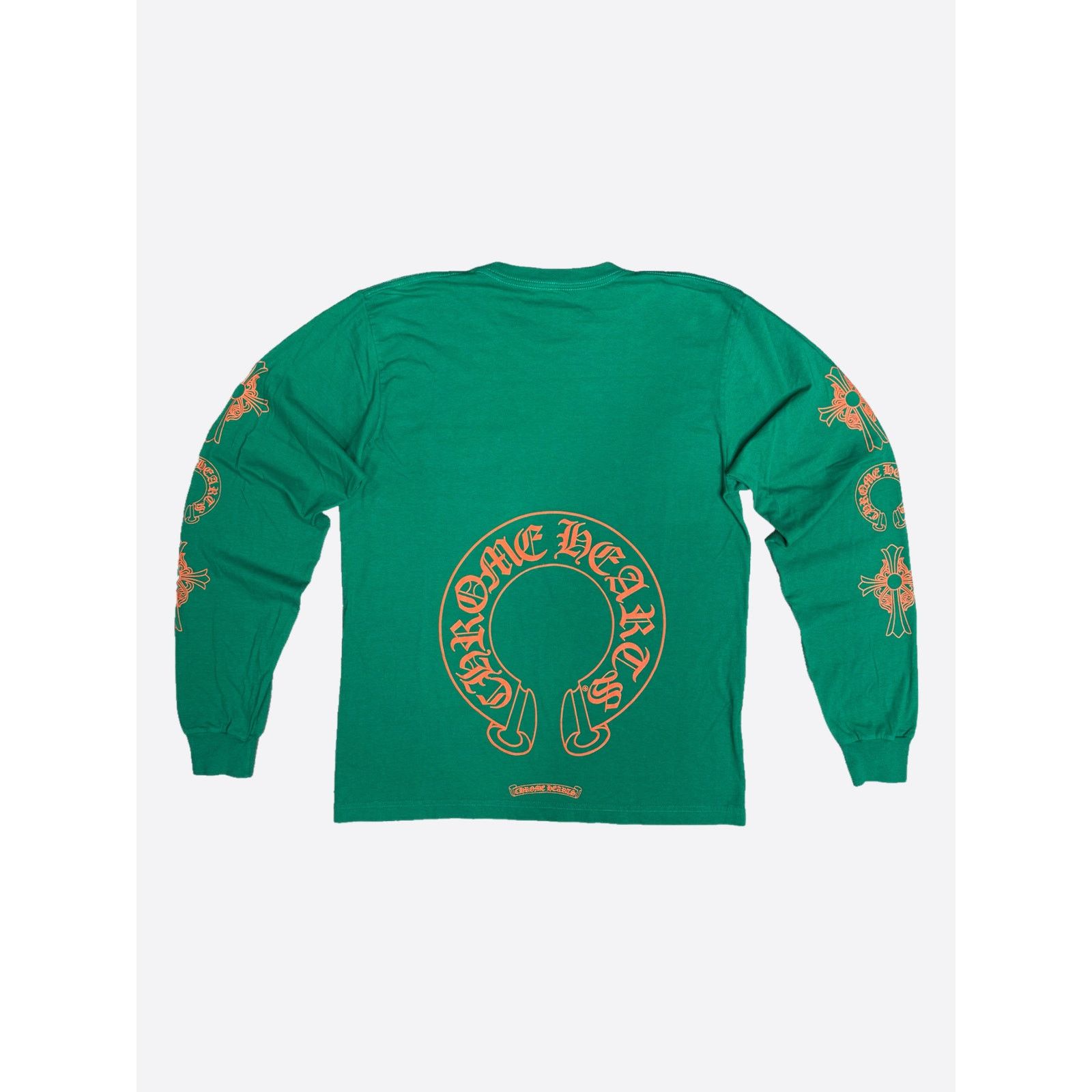 再入荷【CHROME HEARTS】ホースシュー L/S Tシャツ Green/Orange chrome hearts green/orange horseshoe long | Depop
