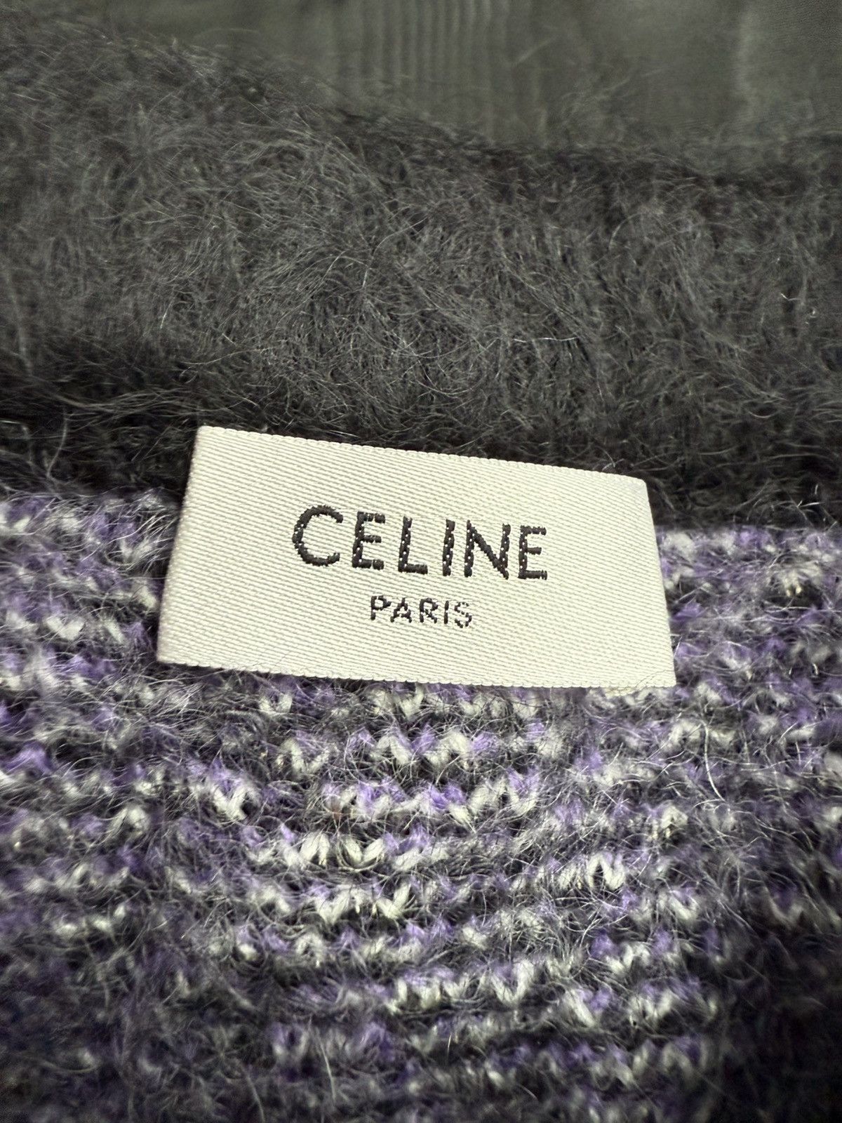 Celine $1.4k FW22 Celine argyle mohair blend fuzzy sweater M Hedi Size US M / EU 48-50 / 2 - 10 Thumbnail