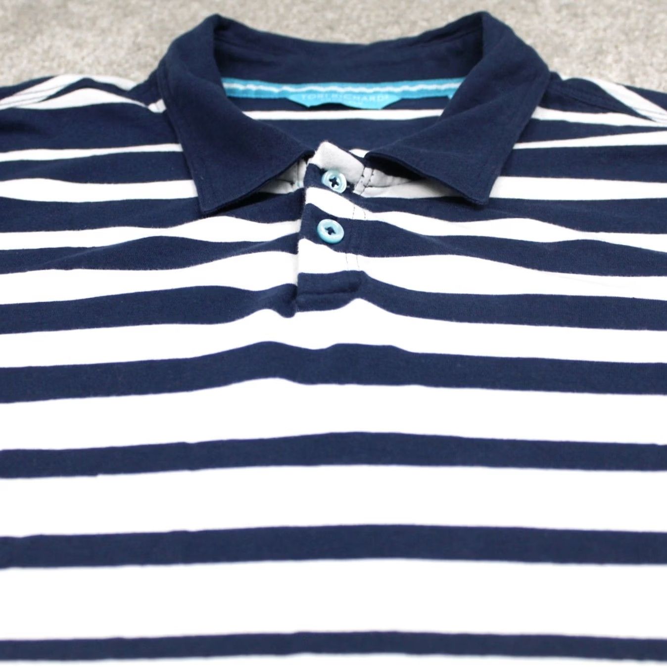 Tori Richard Tori Richard Honolulu Polo Shirt Men XL Blue/White Cotton Short Sleeve Pullover Size US XL / EU 56 / 4 - 4 Thumbnail