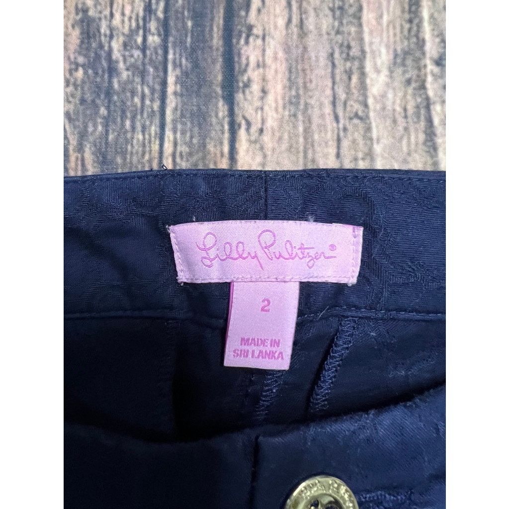 Lilly Pulitzer Lilly Pulitzer Women's 2 Blue Textured Ankle Skinny Pants Size 26" / US 2 / IT 38 - 2 Thumbnail