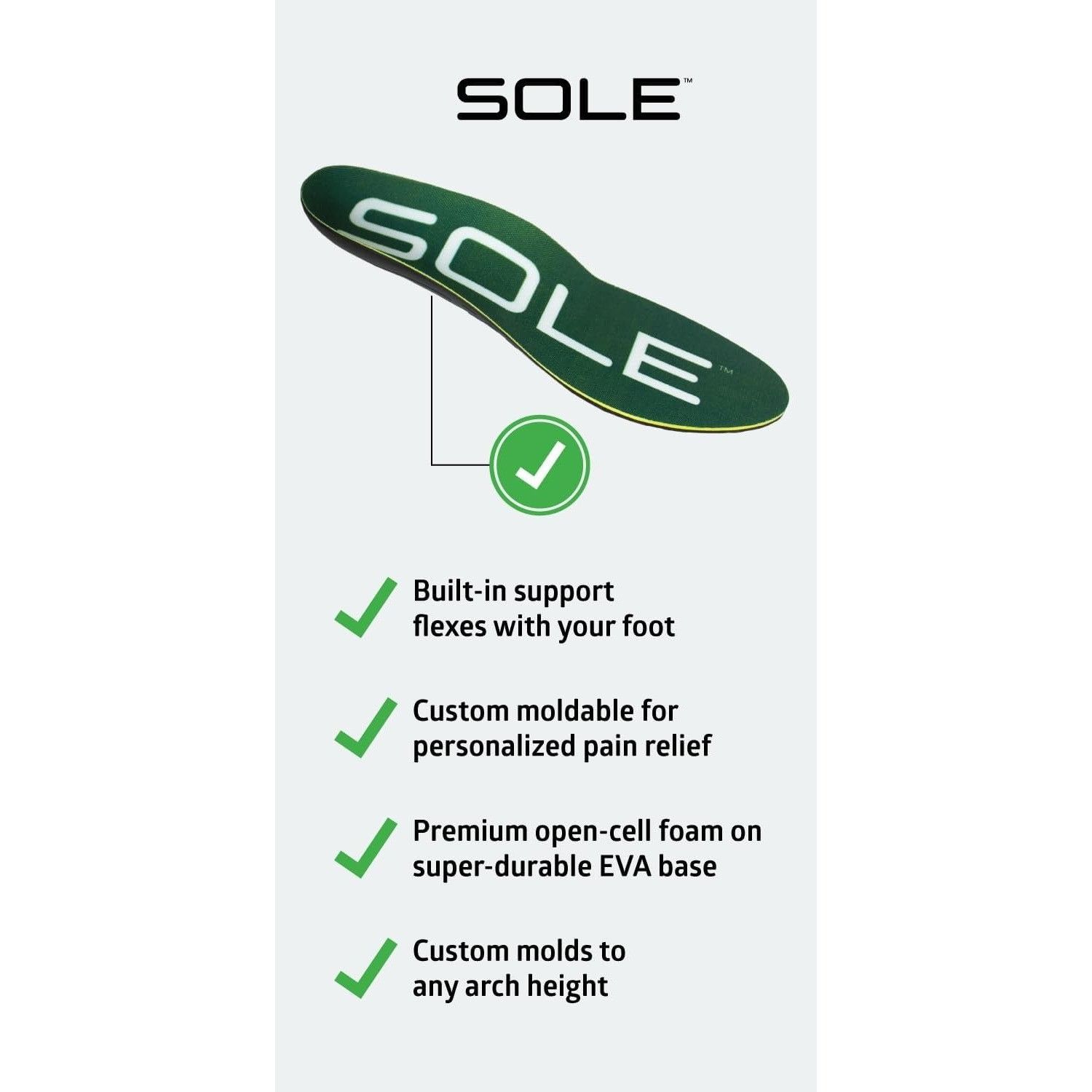 Other SOLE Everyday Shoe Insoles Orthotic Arch Support Inserts Rel Size US 10 / EU 43 - 2 Thumbnail