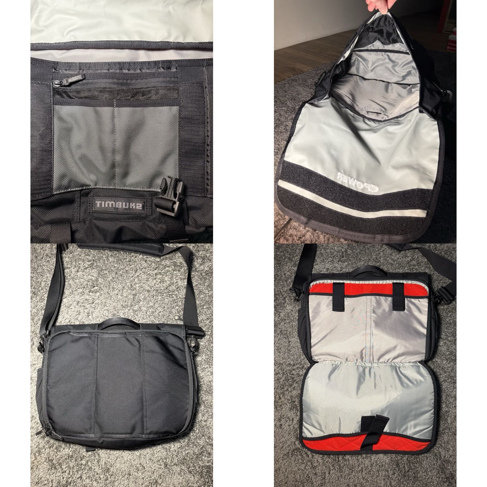 Vintage Timbuk2 Black Medium Messenger Laptop Bag company logo Never Used 17in x 14in Mens Size ONE SIZE - 8 Thumbnail