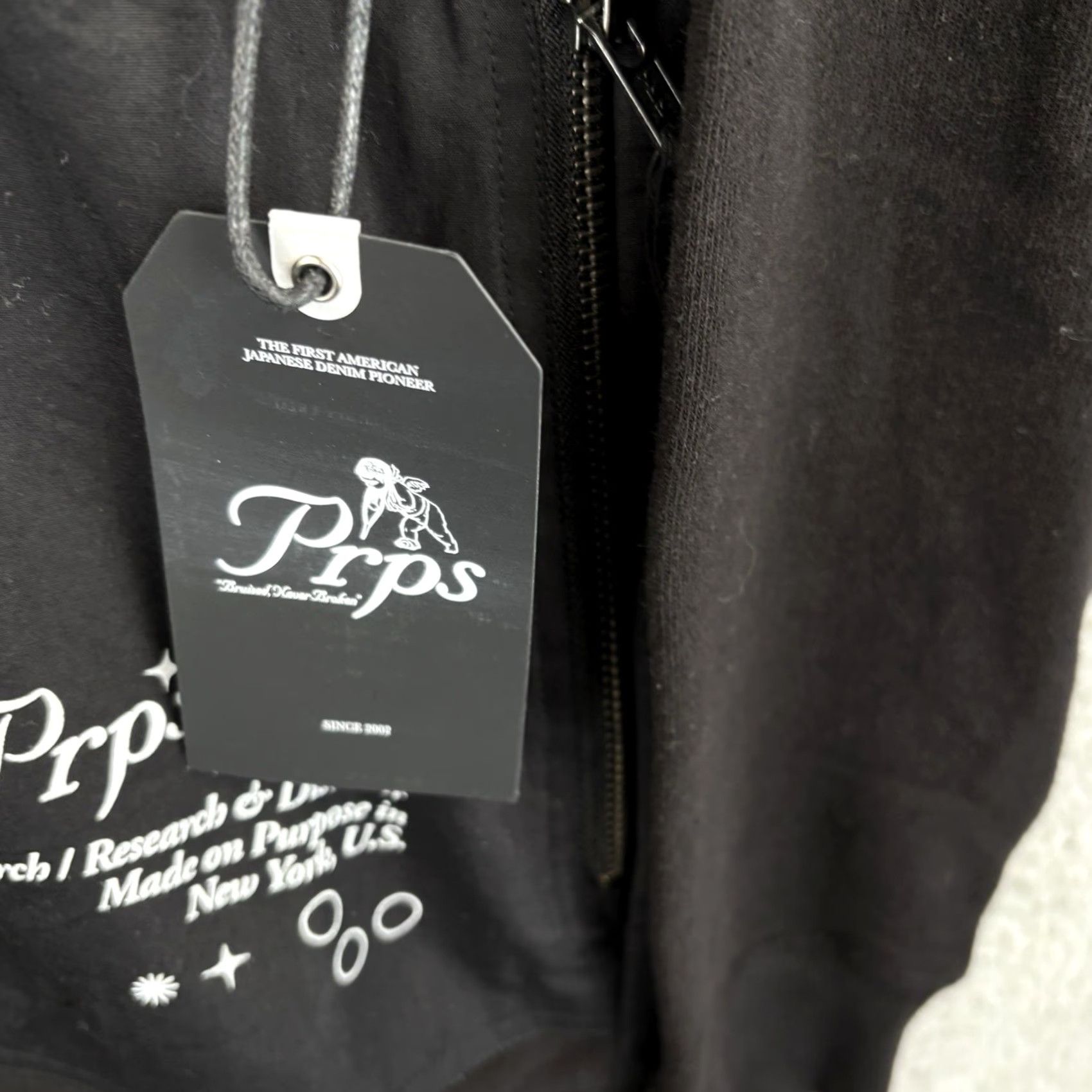 Prps PRPS Sweatshirt Mens Small Black Drawstring Waist Zip Pocket Street MSRP 198 Size US S / EU 44-46 / 1 - 5 Thumbnail