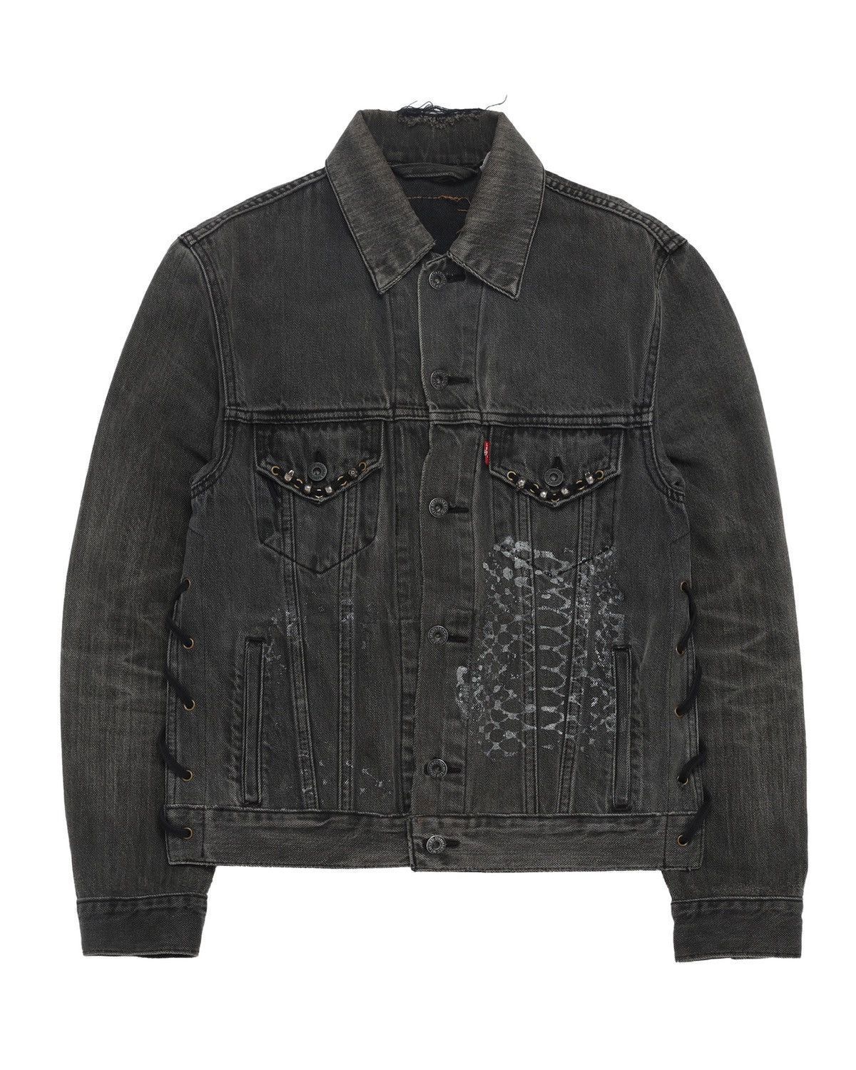 Japanese Brand Levis x vertgarments natural faded skull lace up jacket Size US S / EU 44-46 / 1 - 1 Thumbnail