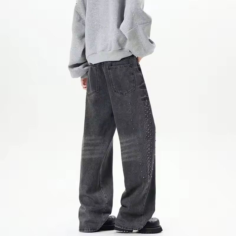 Japanese Brand 🔥 RARE Y2K Light Wash Wide Leg Embellished Jeans Size US 27 - 7 Thumbnail