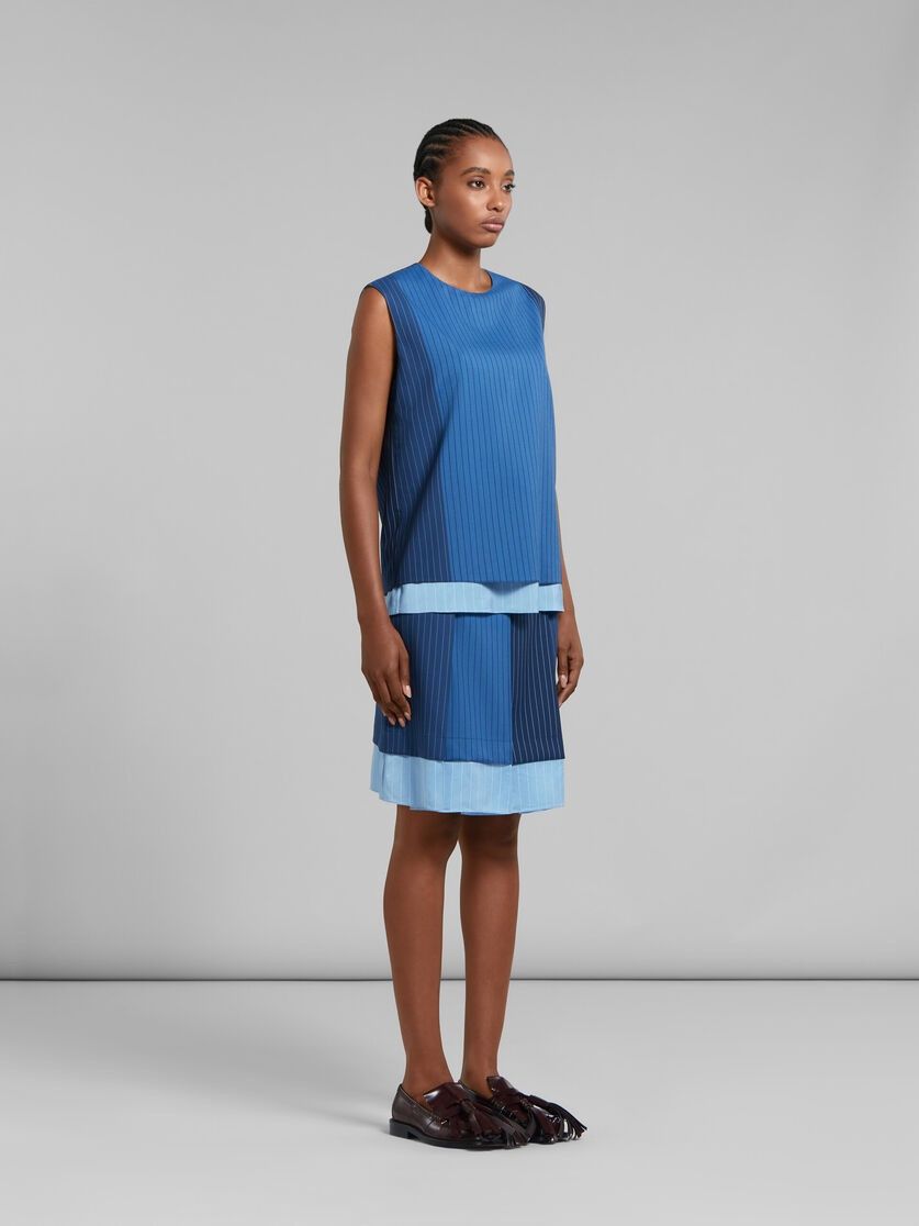 Marni o1f1d3z0525 Dégradé Pinstripe Wool Mini Skirt With Pleats Size 26" / US 2 / IT 38 - 4 Thumbnail
