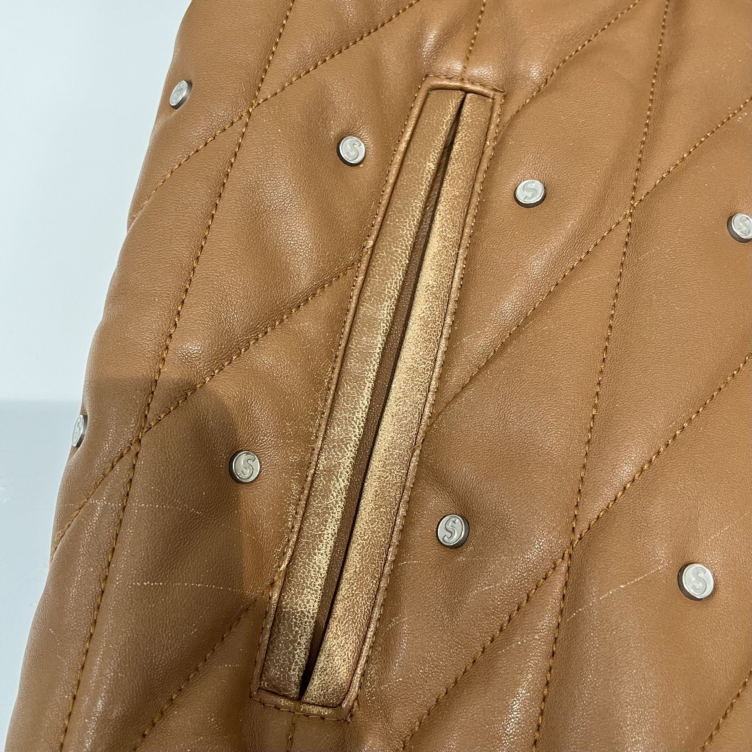 Supreme Supreme Quilted Studded Leather Jacket Light Brown Size US M / EU 48-50 / 2 - 7 Thumbnail