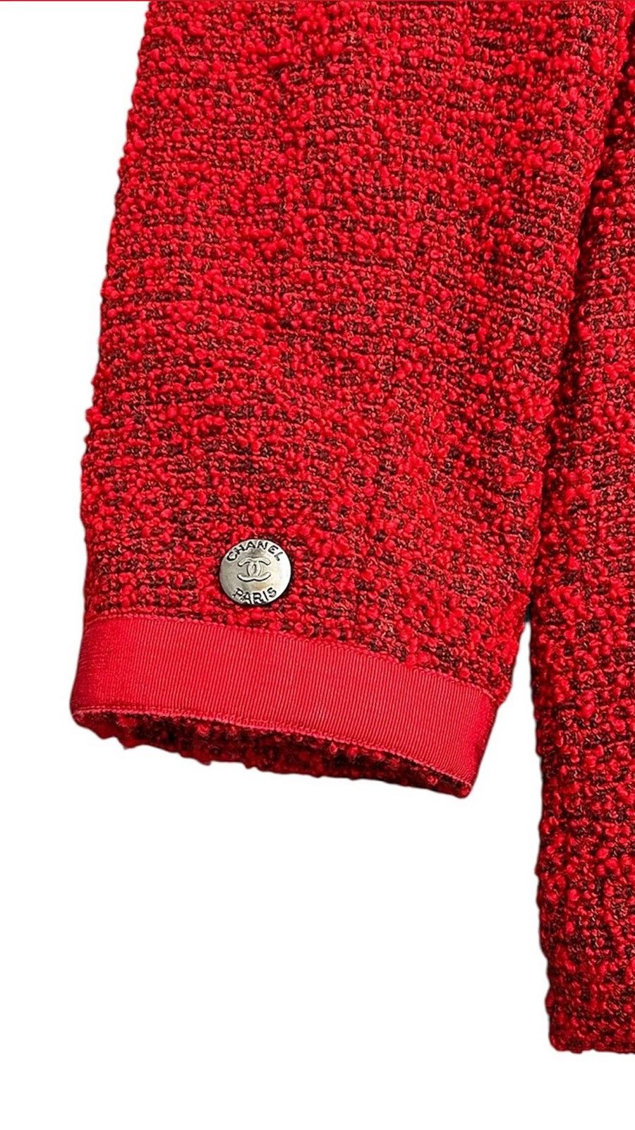 Chanel Chanel 97A Red Tweed Wool Jacket Size M / US 6-8 / IT 42-44 - 5 Thumbnail
