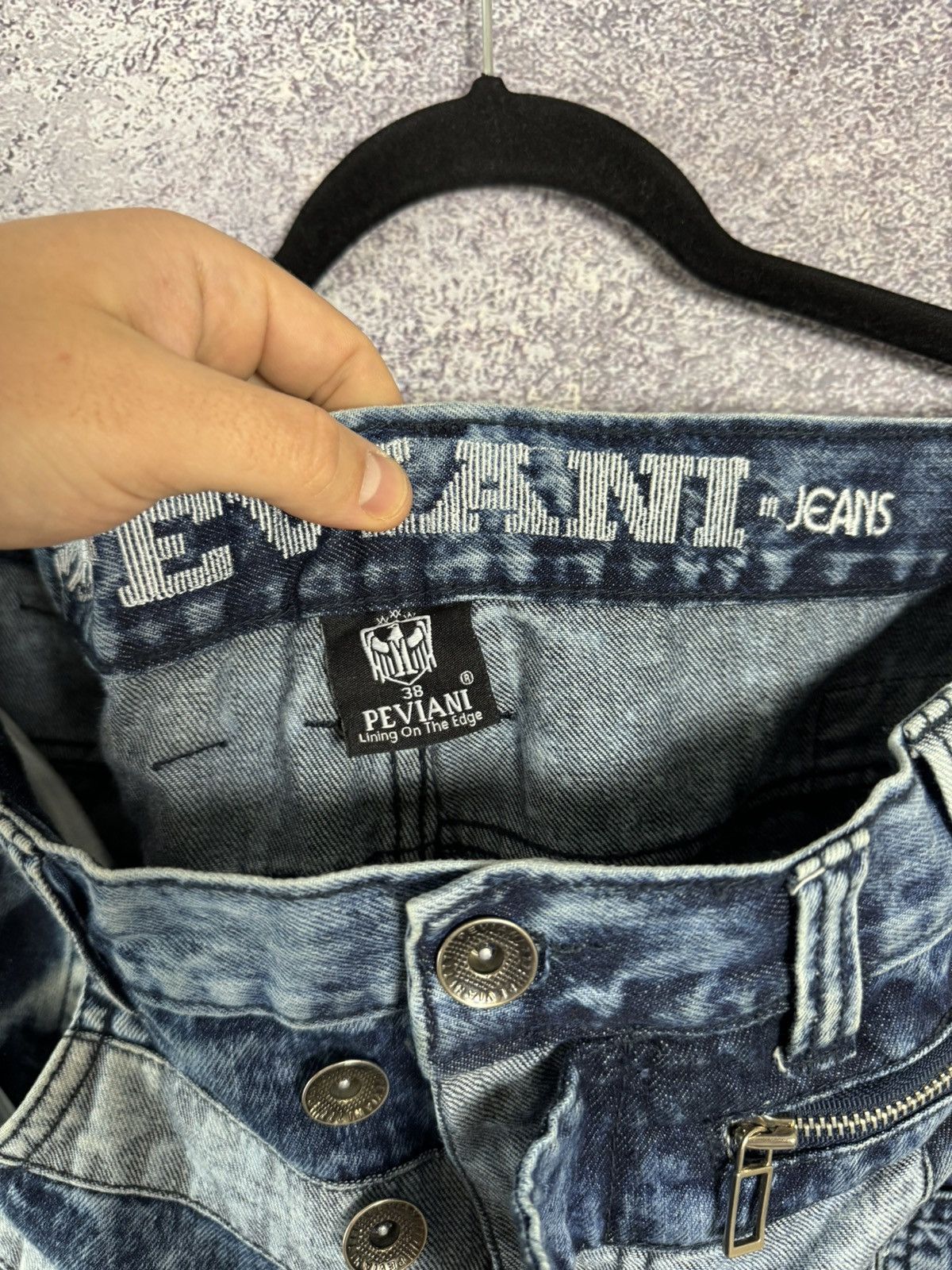 Designer × Japanese Brand × Vintage PEVIANI Jeans Men's Size 36 Moto Acid Wash Straight Size US 36 / EU 52 - 16 Thumbnail