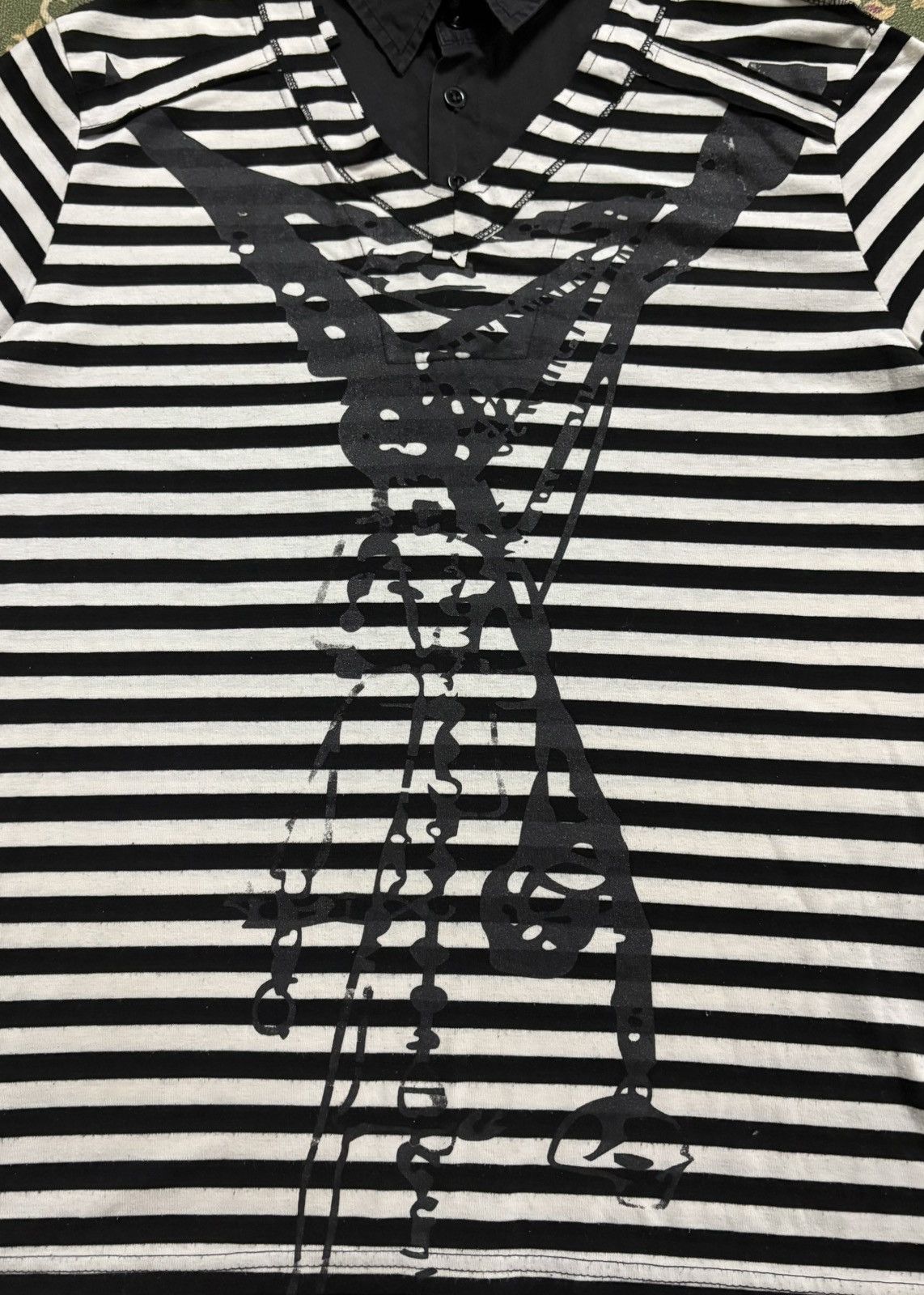 If Six Was Nine Japanese Brand Lawa Striped Double Layer Polo Tee Size US M / EU 48-50 / 2 - 3 Thumbnail
