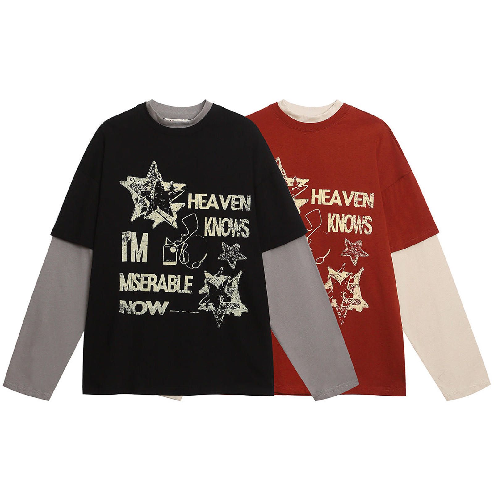 Other Layered Look Graphic Tee, Long Sleeve Shirt Size US M / EU 48-50 / 2 - 5 Thumbnail