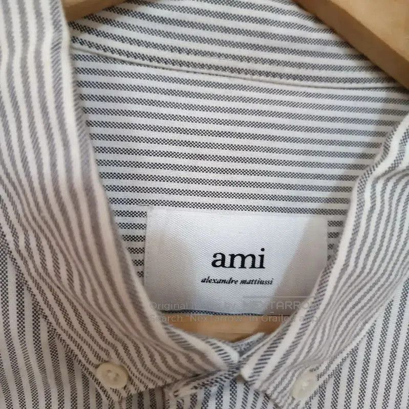 AMI AMI Men's Gray Striped Long Sleeve Shirt . Size US L / EU 52-54 / 3 - 3 Thumbnail