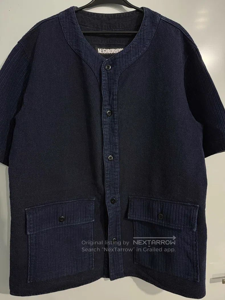 Neighborhood Neighborhood Indigo Sashiko Short Sleeve Cardigan Size US XL / EU 56 / 4 - 1 Thumbnail