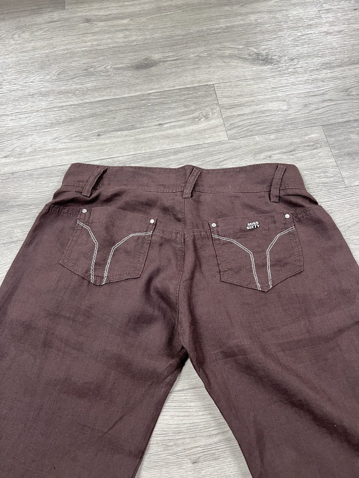 Miss Sixty MISS SIXTY BROWN LINEN PANTS WOMEN’S SIZE 26 Size 26" / US 2 / IT 38 - 8 Thumbnail