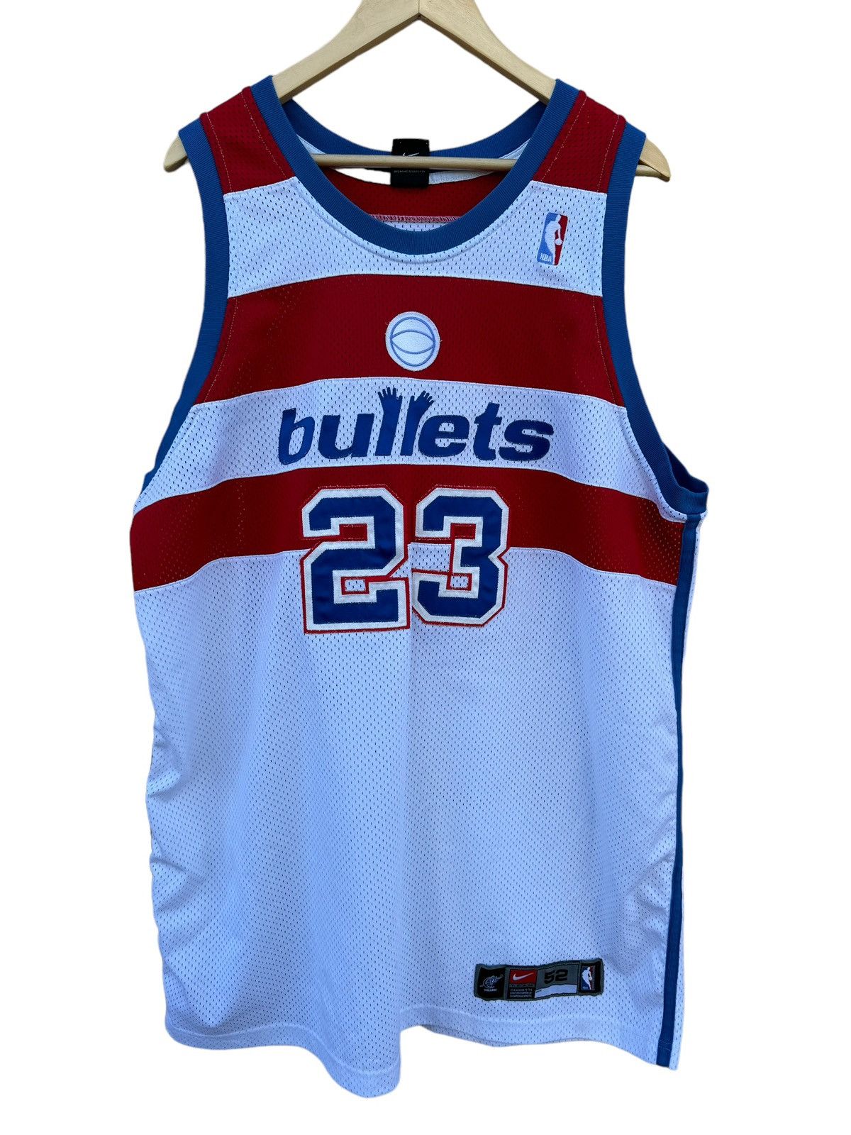 image of Authentic Bullets Throwback Nike Jersey Crazy Wizards in White, Men's (Size 2XL)