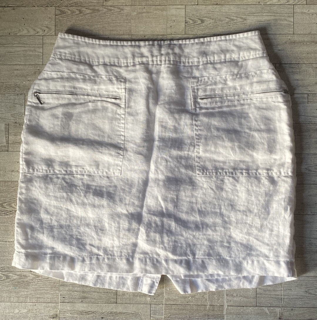 Willi Smith Willi Smith, White, Linen Blend, Mini/Midi Pencil Skirt Size 28" / US 6 / IT 42 - 10 Thumbnail