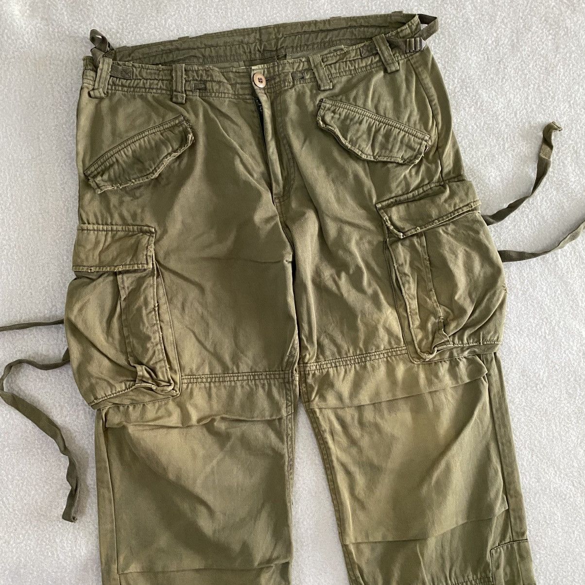 If Six Was Nine × Japanese Brand × Vintage Vintage 00's Distressed Cargo Utility Military Pants W36 Size US 36 / EU 52 - 2 Thumbnail