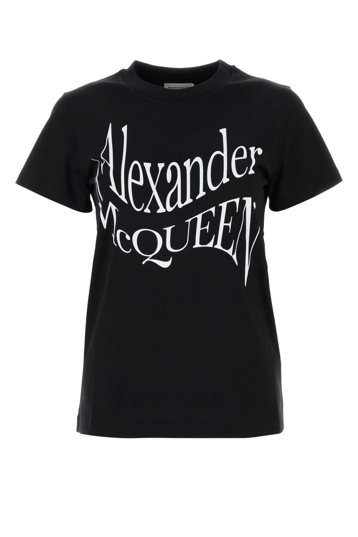 image of Alexander Mcqueen Black Cotton T-Shirt, Women's (Size XS)