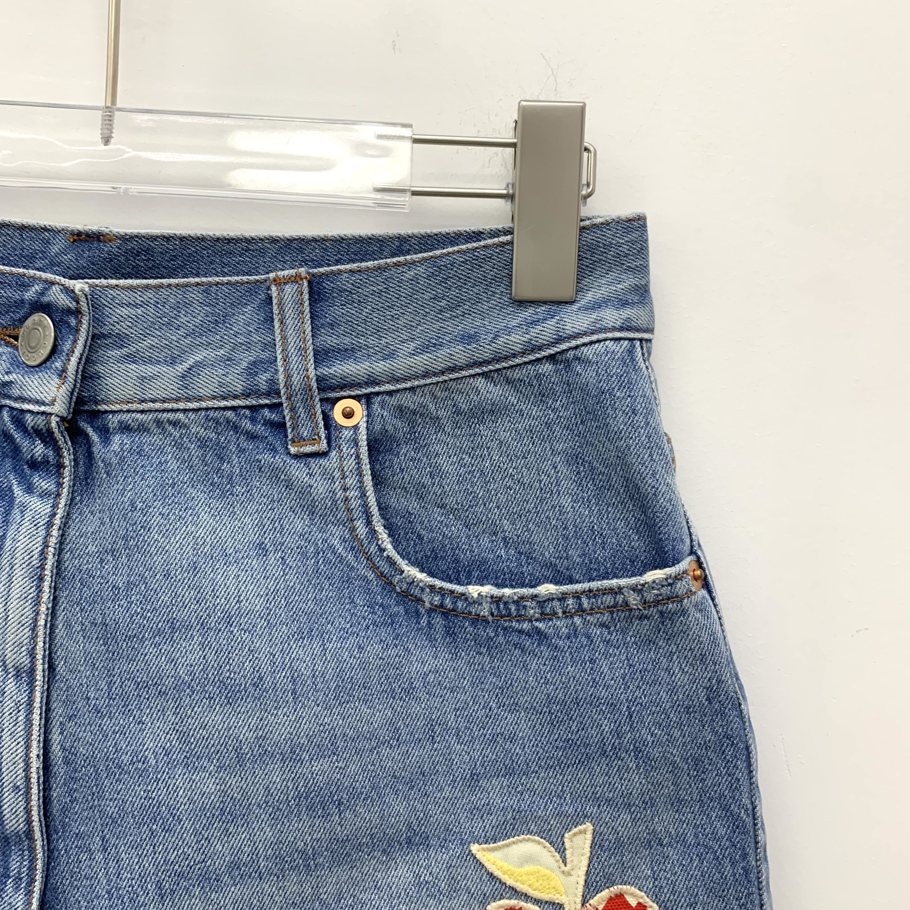 Gucci Gucci Washed Apple Logo Shorts in Blue (Size 29) Size 29" - 6 Thumbnail
