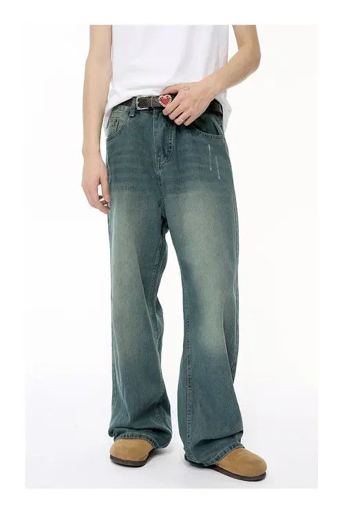 Other Vintage distressed loose straight-leg drape jeans Size US 33 - 7 Thumbnail