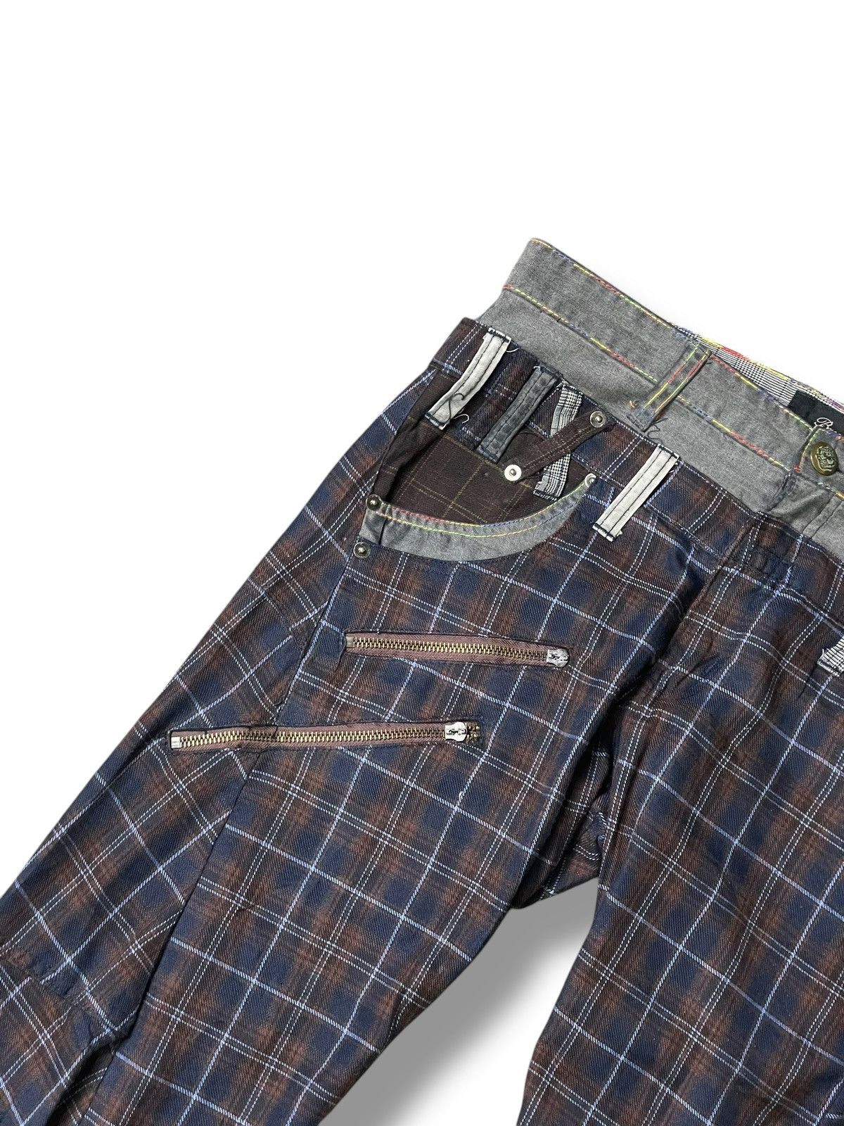 If Six Was Nine Breath Mint Double Waisted Tartan Pants (92) Size US 32 / EU 48 - 4 Thumbnail