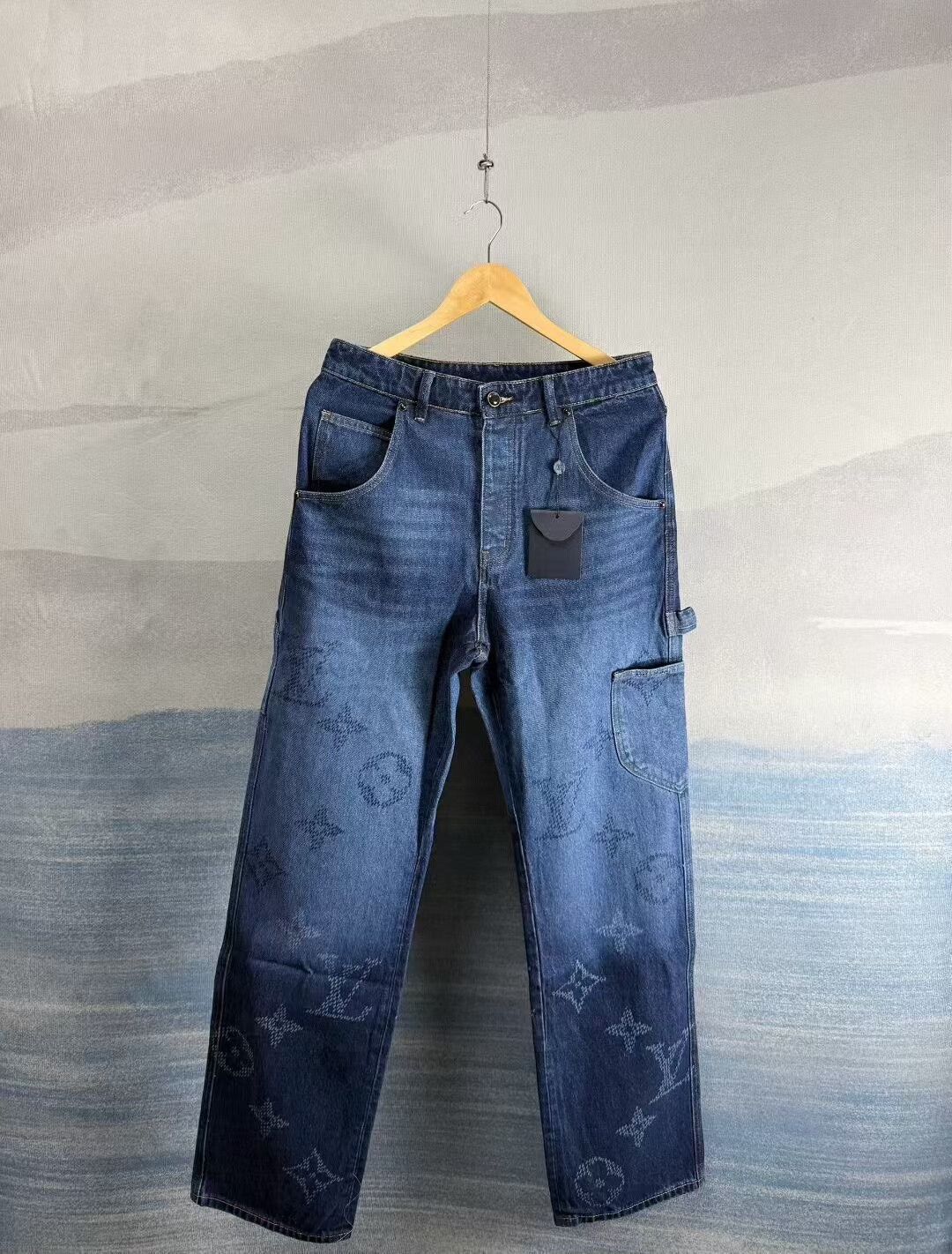 Louis Vuitton louis vuitton blue printed work jeans Size US 32 / EU 48 - 1 Thumbnail