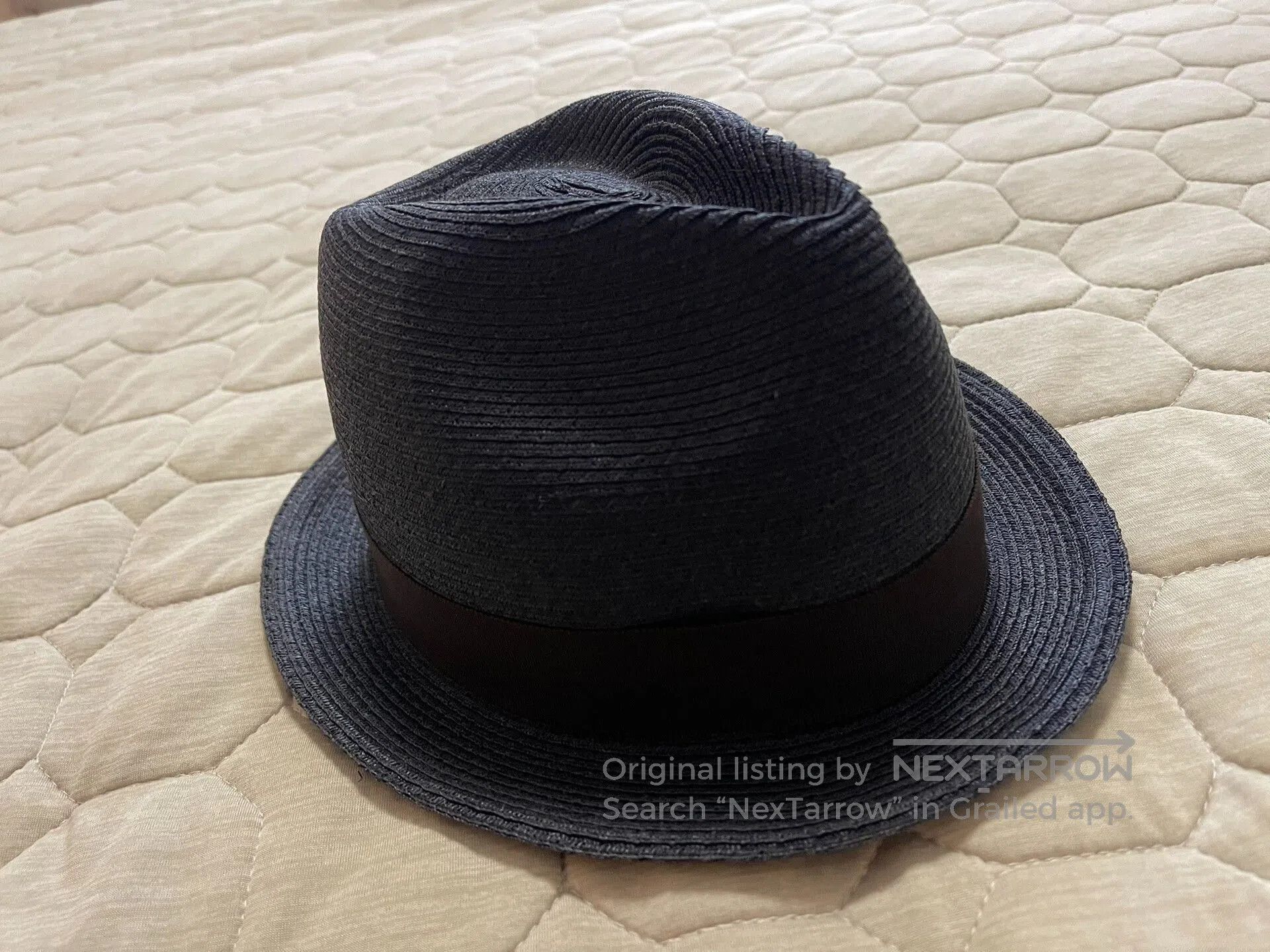 Freewheelers stylish navy blue woven straw hat. Size ONE SIZE - 6 Thumbnail