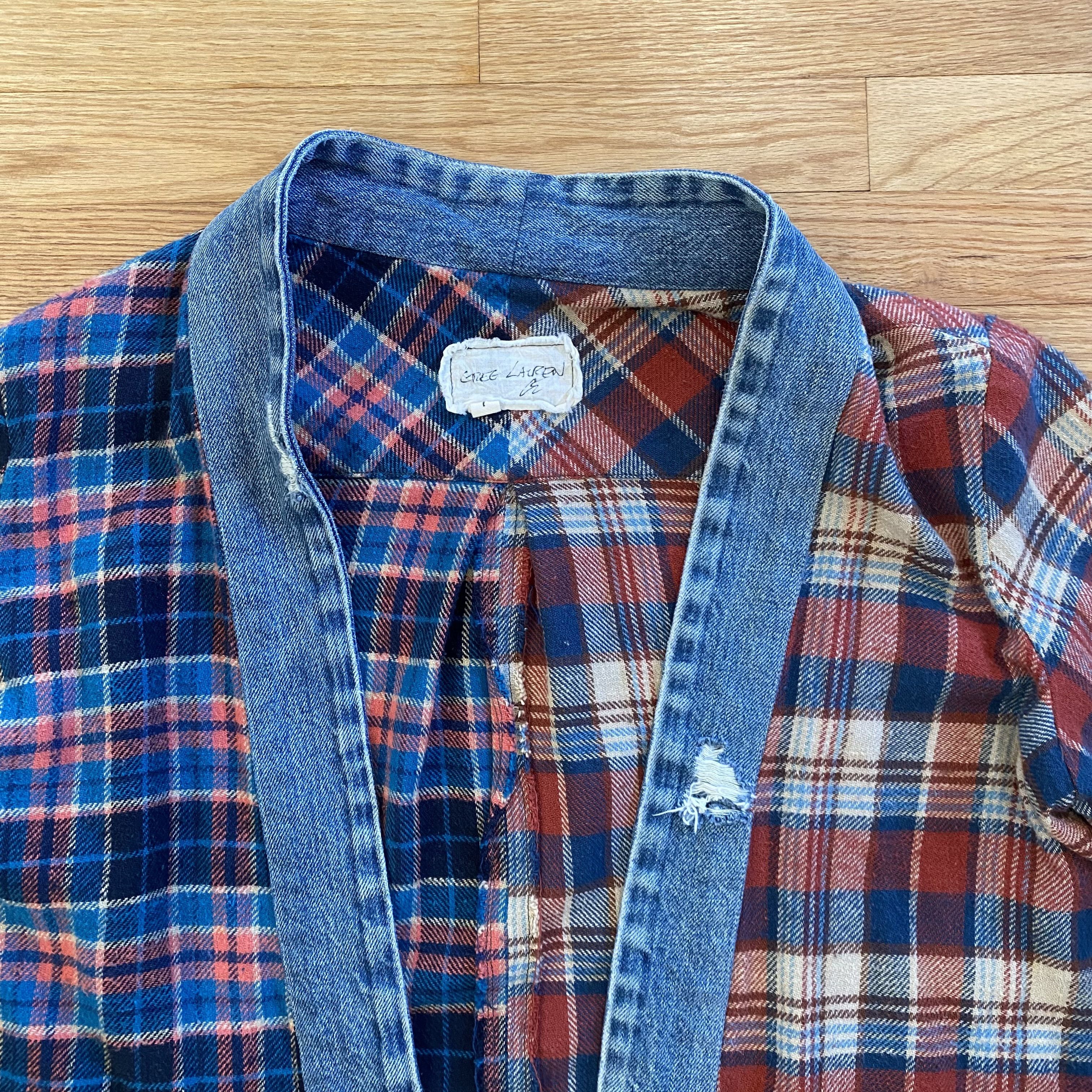 Greg Lauren Greg Lauren 2 Tone Flannel Christian Studio Kimono Size US XS / EU 42 / 0 - 6 Thumbnail